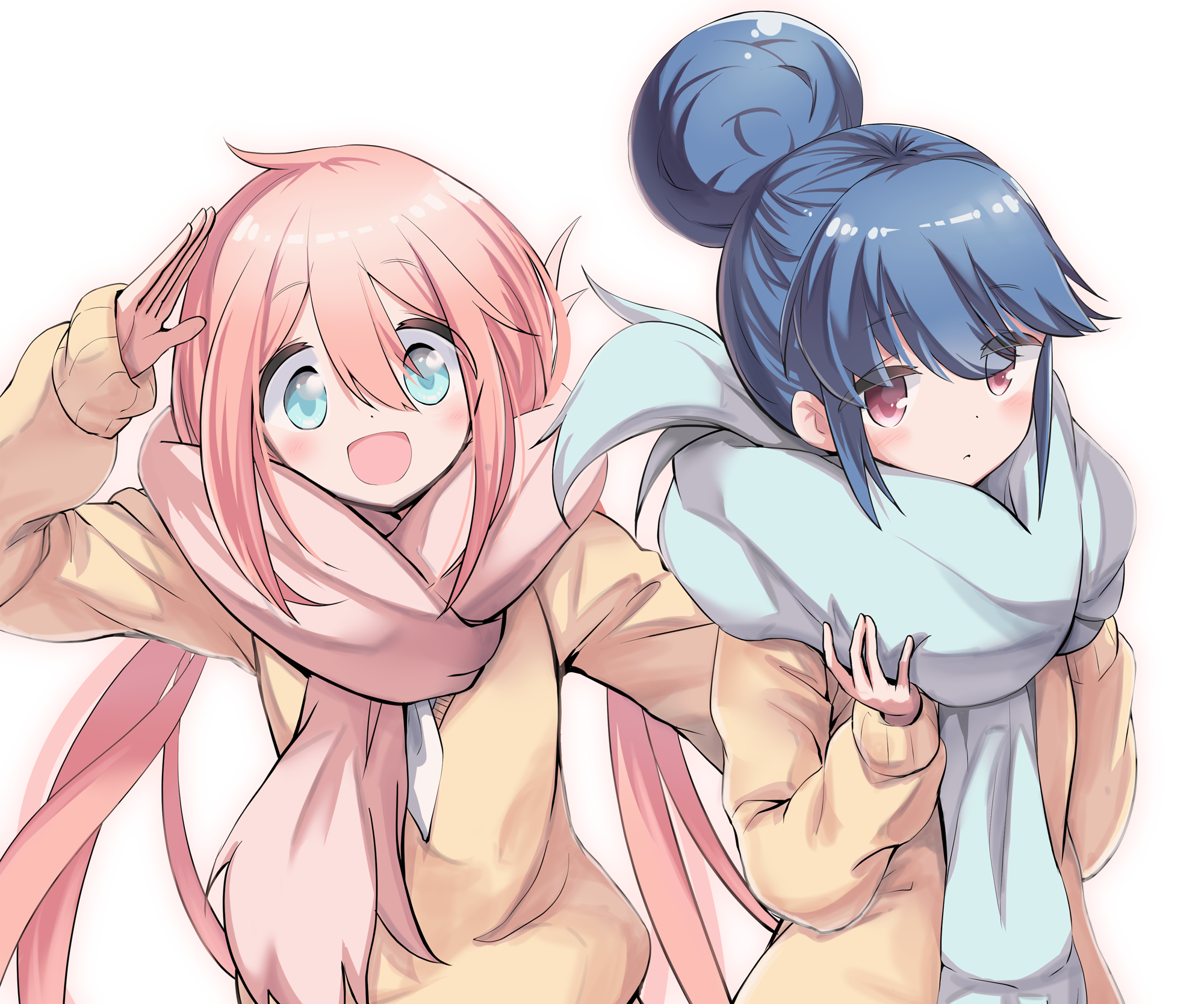 Nadeshiko Kagamihara and Rin Shima from Laid-Back Camp HD Wallpaper