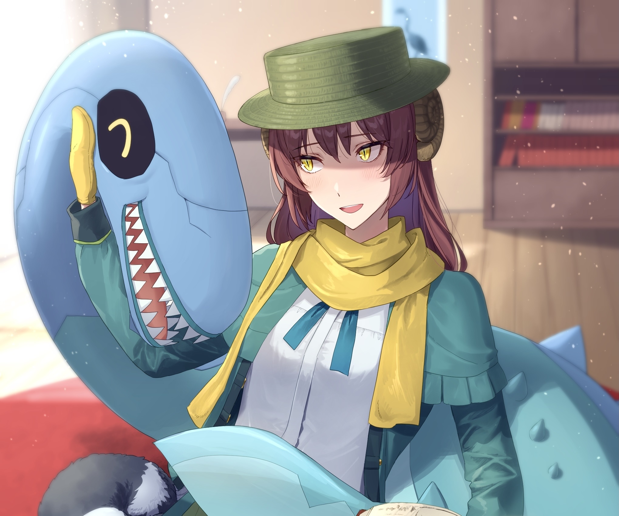 Lancer from Fate/Grand Order with a plush toy HD Wallpaper