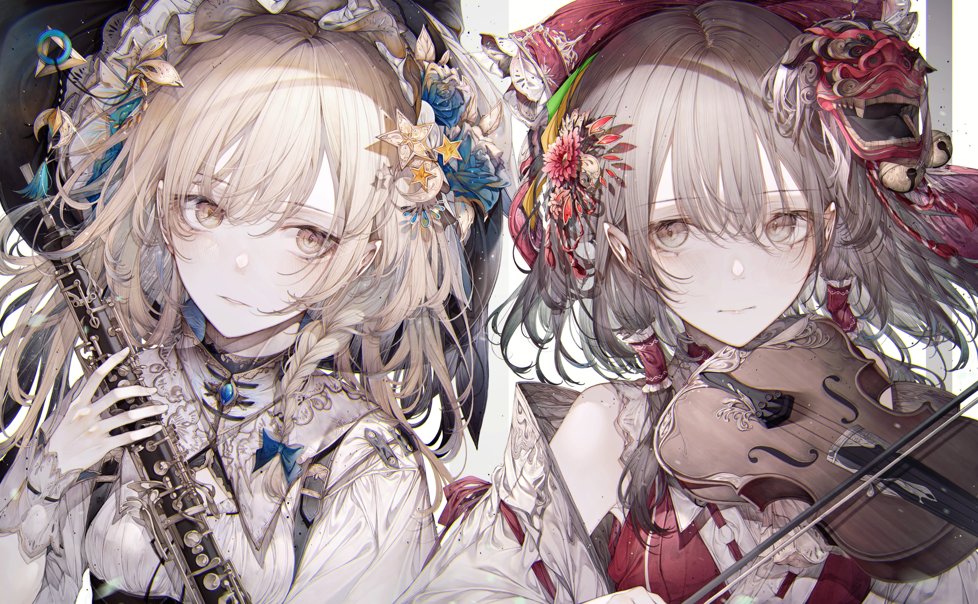 Touhou 4K: Marisa Kirisame and Reimu Hakurei HD Wallpaper