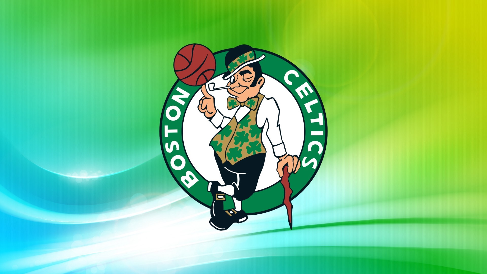 Boston Celtics logo with leprechaun mascot HD Wallpaper