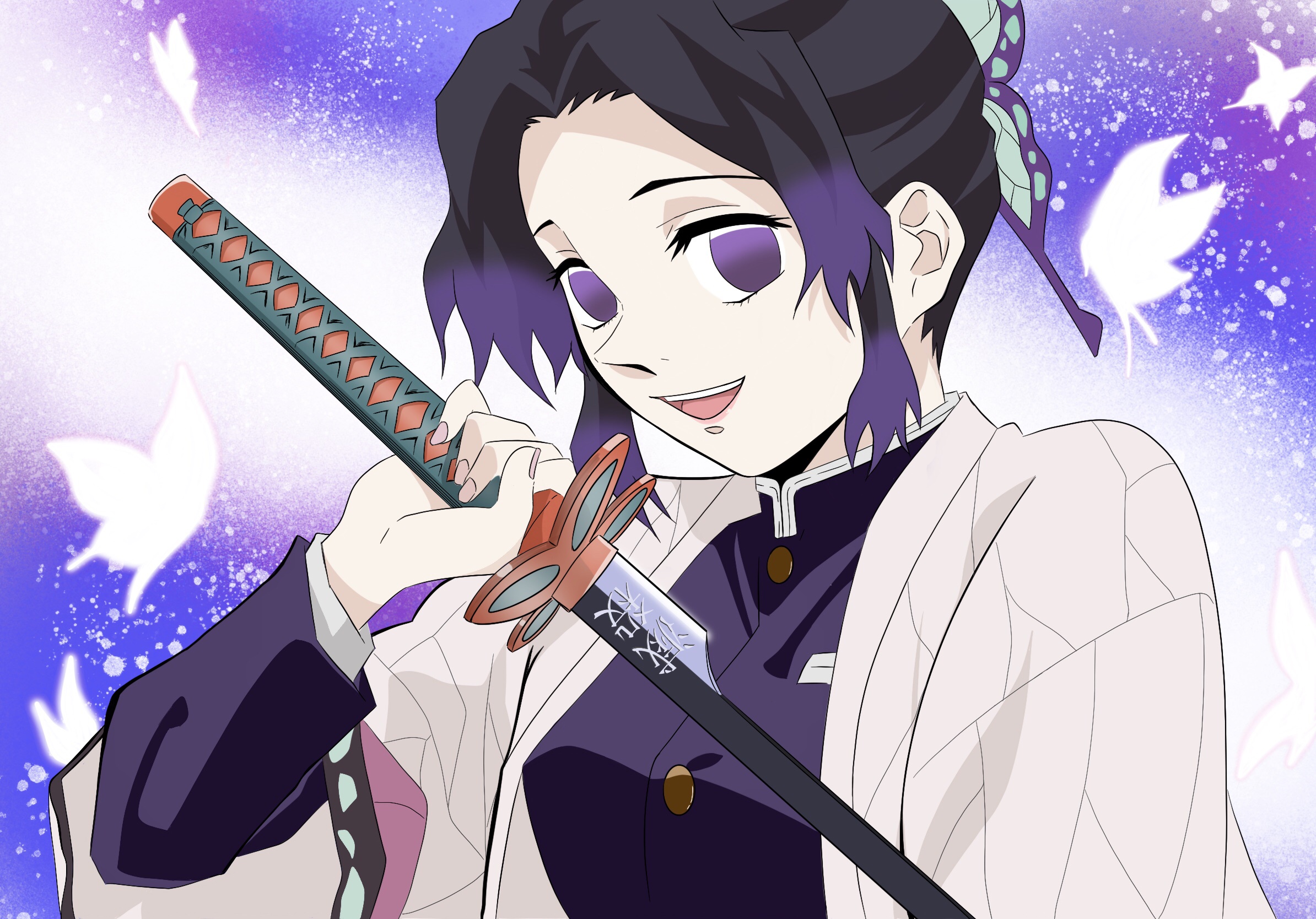 Shinobu Kochou from Demon Slayer: Kimetsu No Yaiba HD Wallpaper