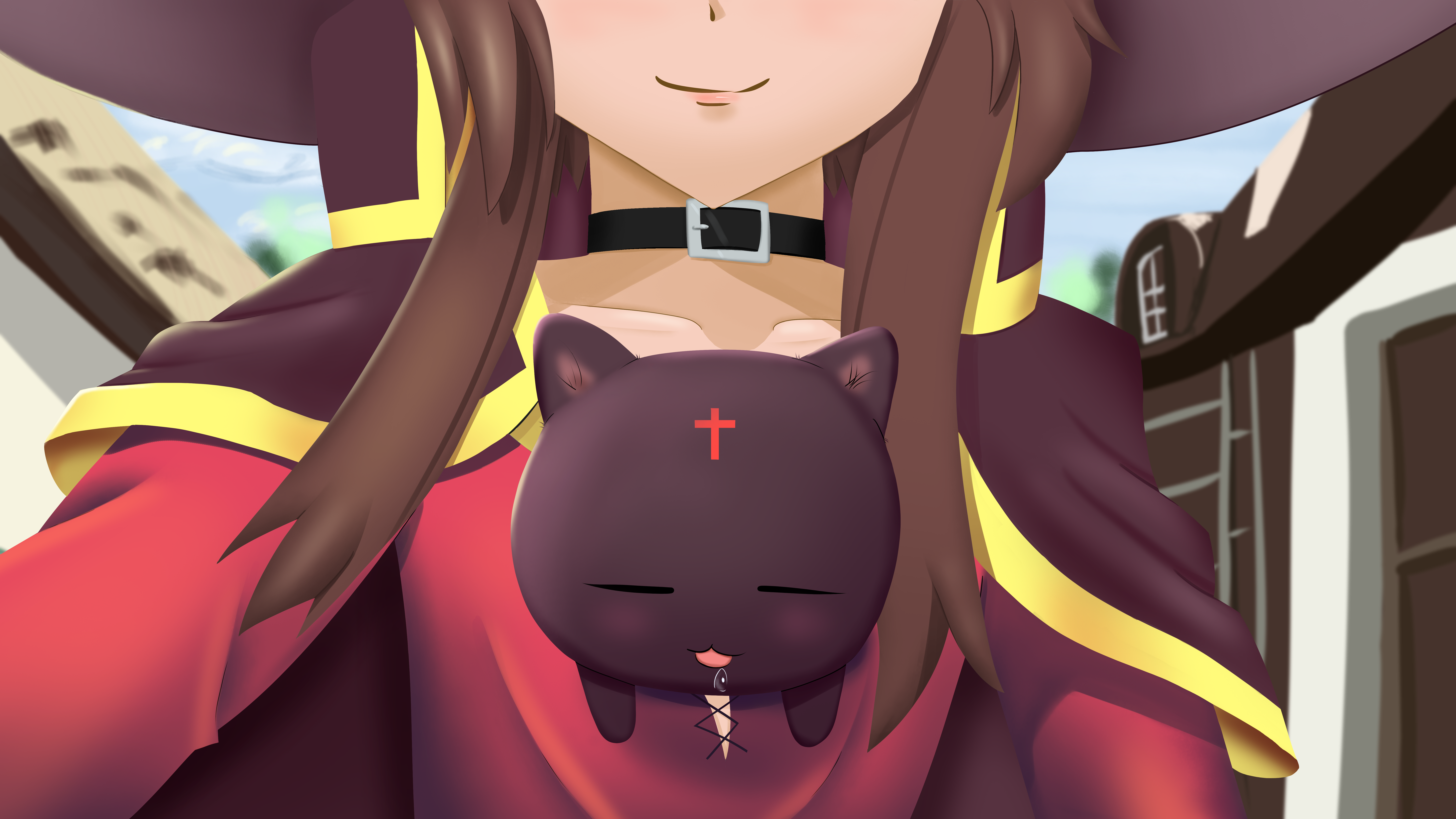 Megumin and Chomusuke from KonoSuba HD Wallpaper