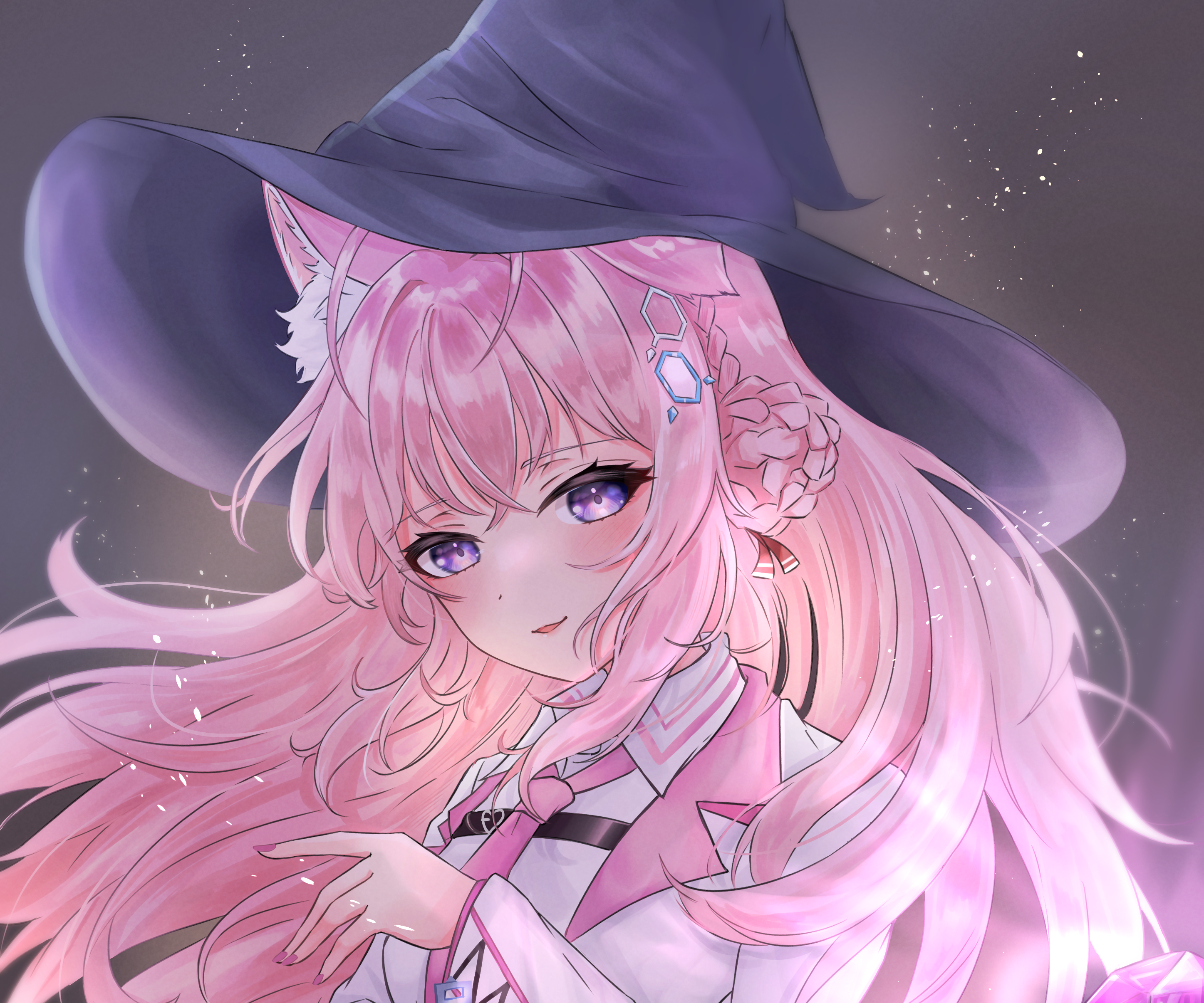 Hakui Koyori from Hololive wearing a witch hat HD Wallpaper
