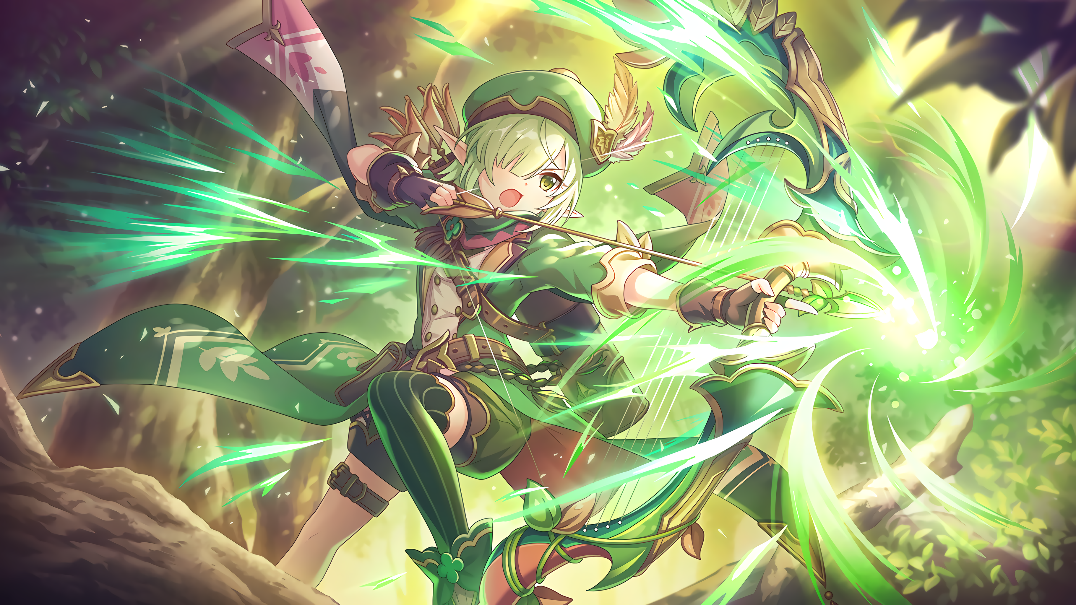 Aoi from Princess Connect! Re:Dive with a bow HD Wallpaper
