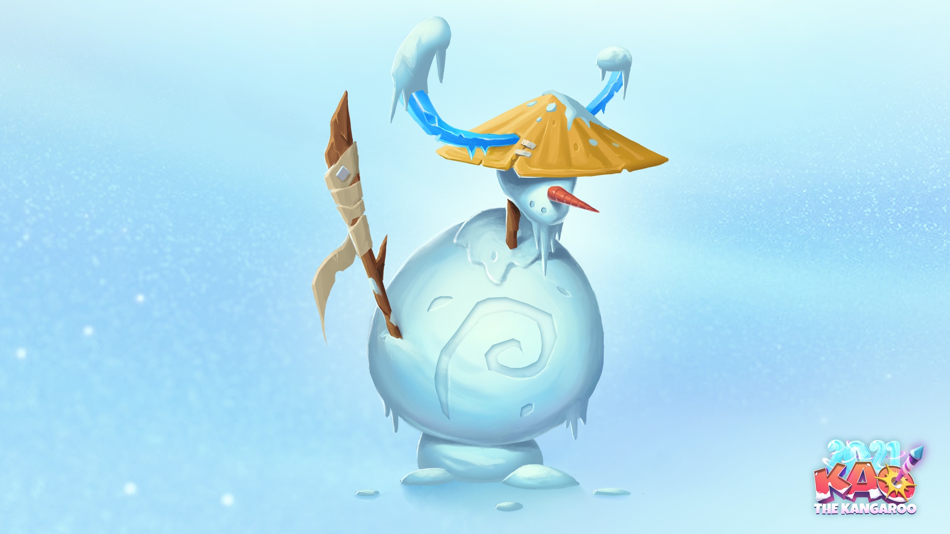 Kao The Kangaroo Snowman HD Wallpaper