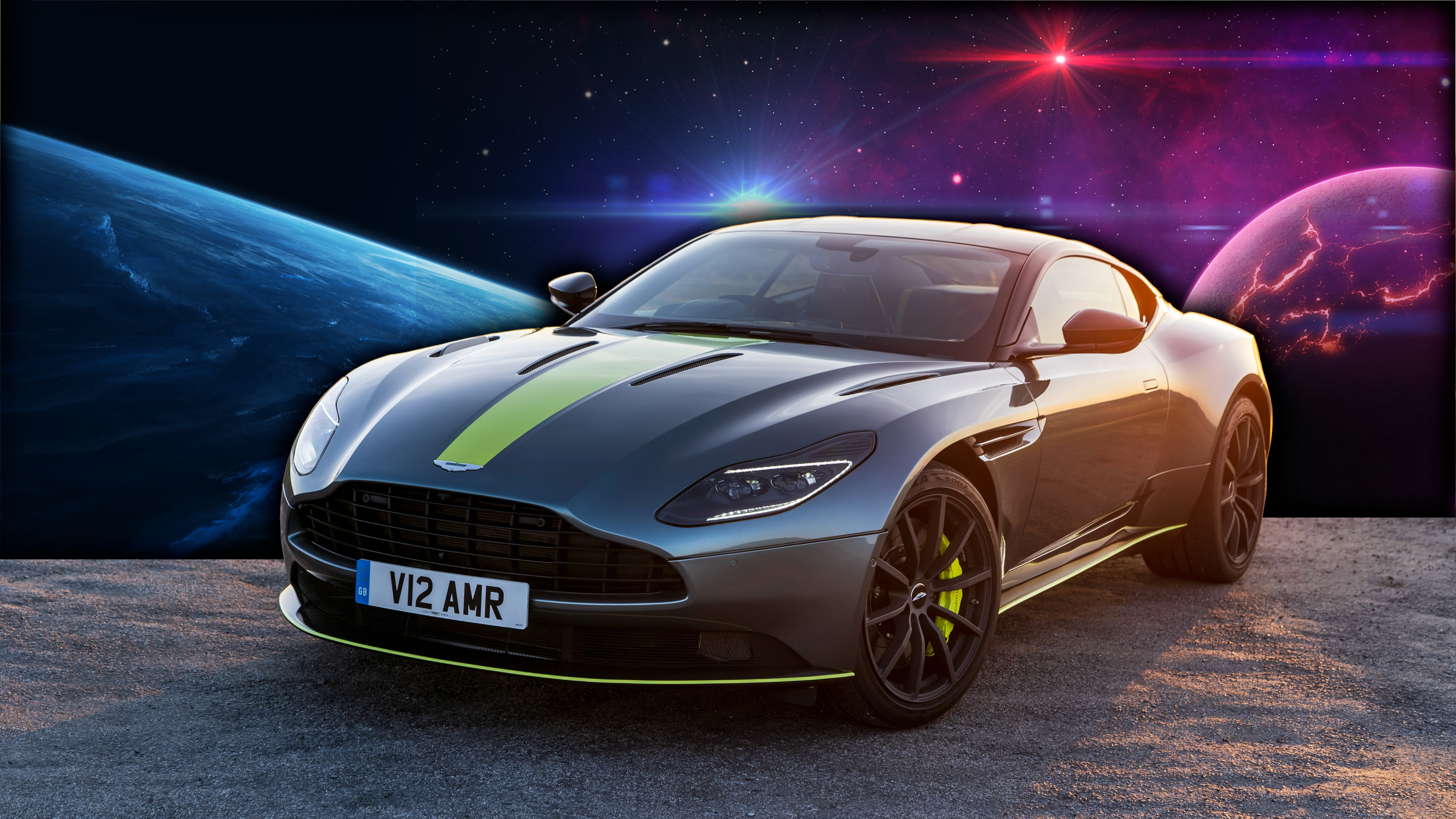 Aston Martin DB11 AMR in space HD Wallpaper