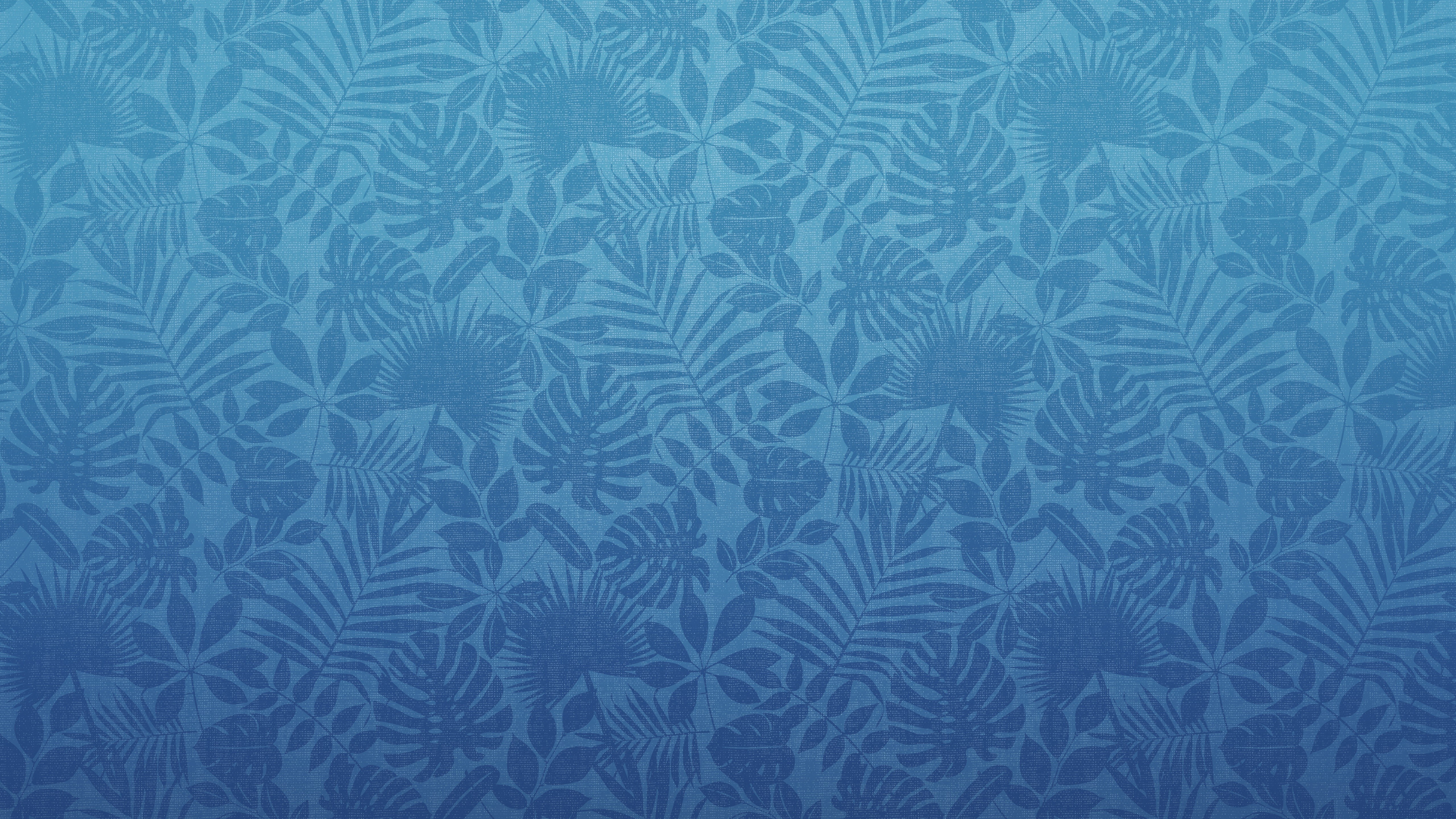 Blue Tropical Leaves Pattern 4K HD Wallpaper