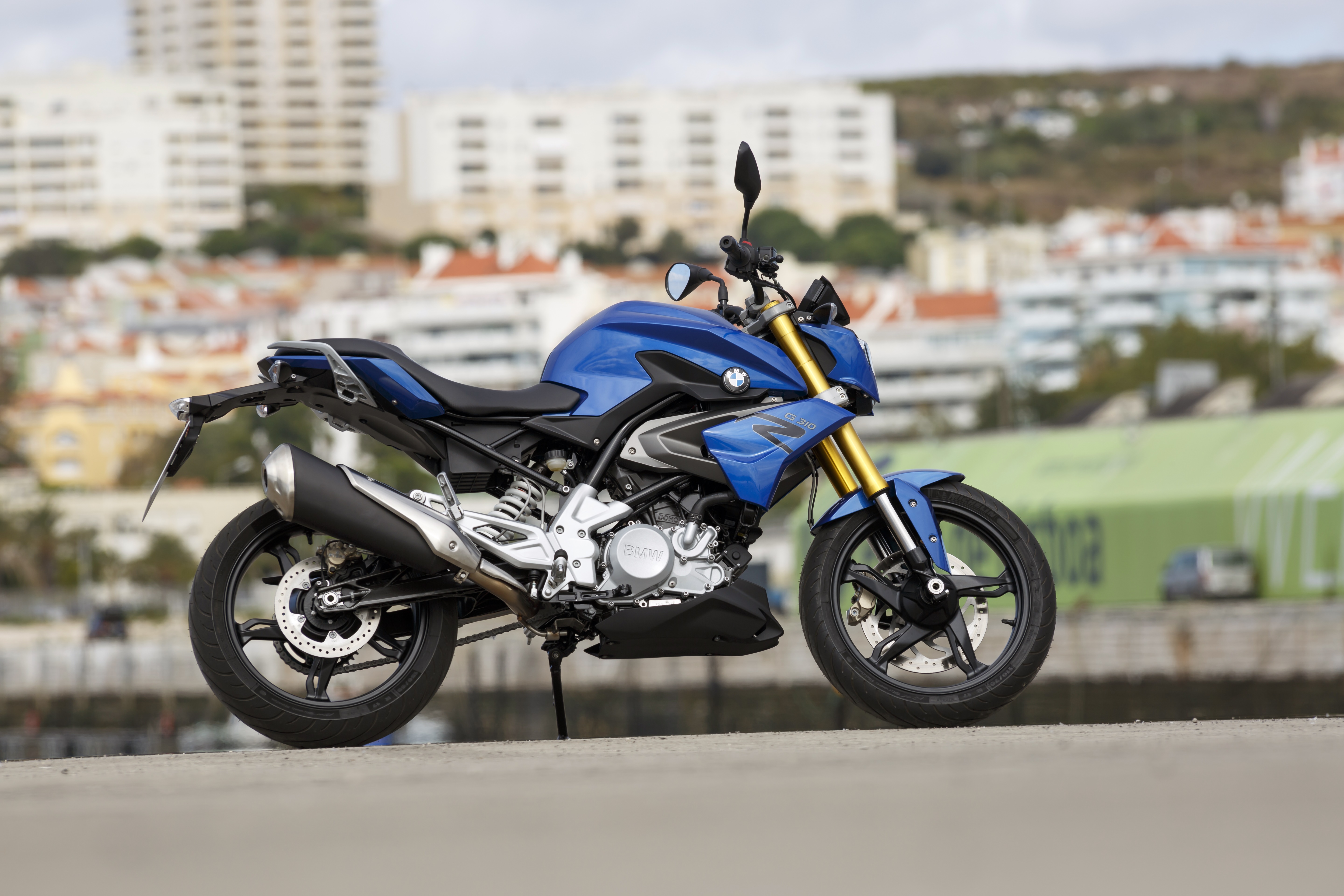 Blue BMW G310R motorcycle 4K HD Wallpaper