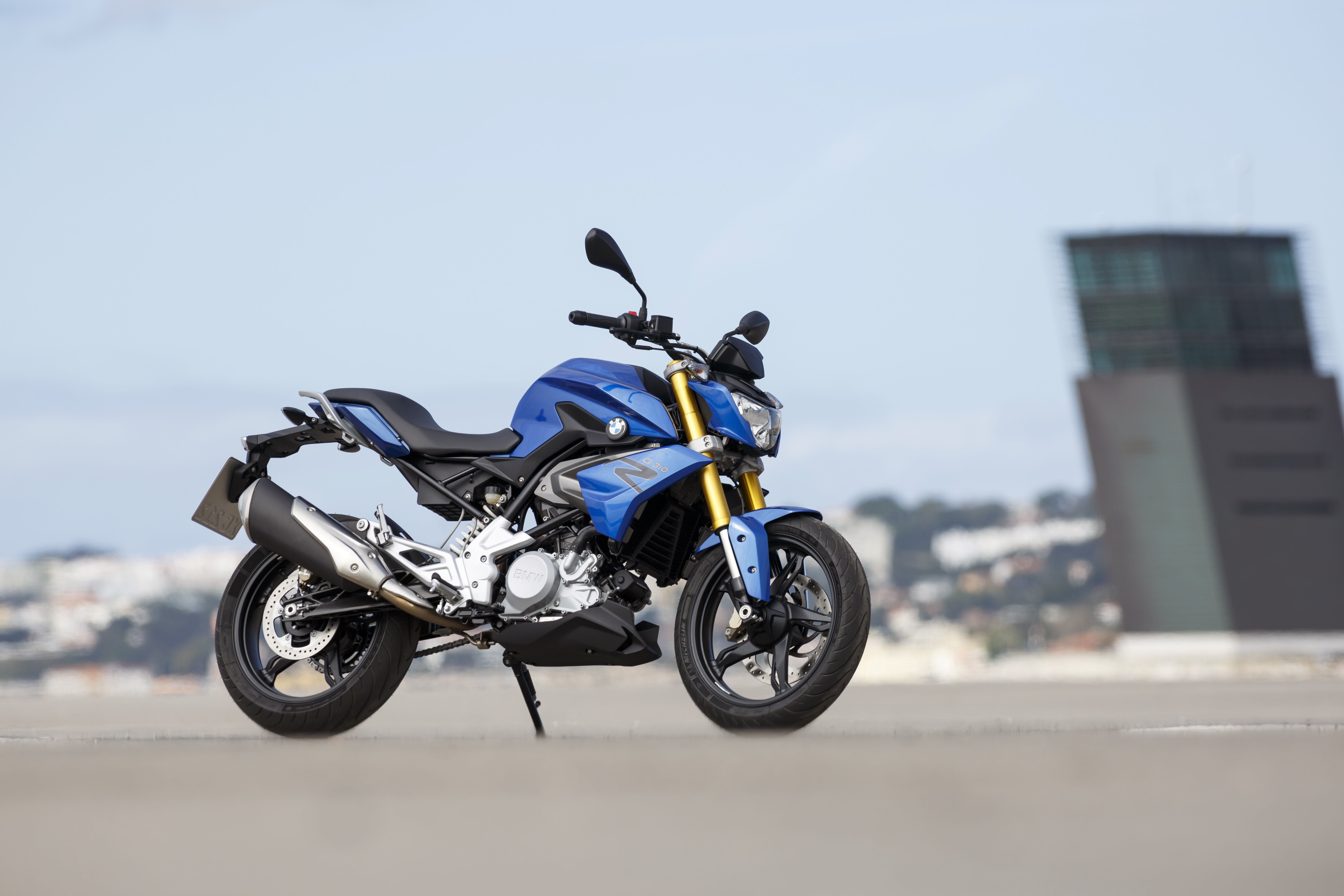 Blue BMW G310R motorcycle 4K HD Wallpaper