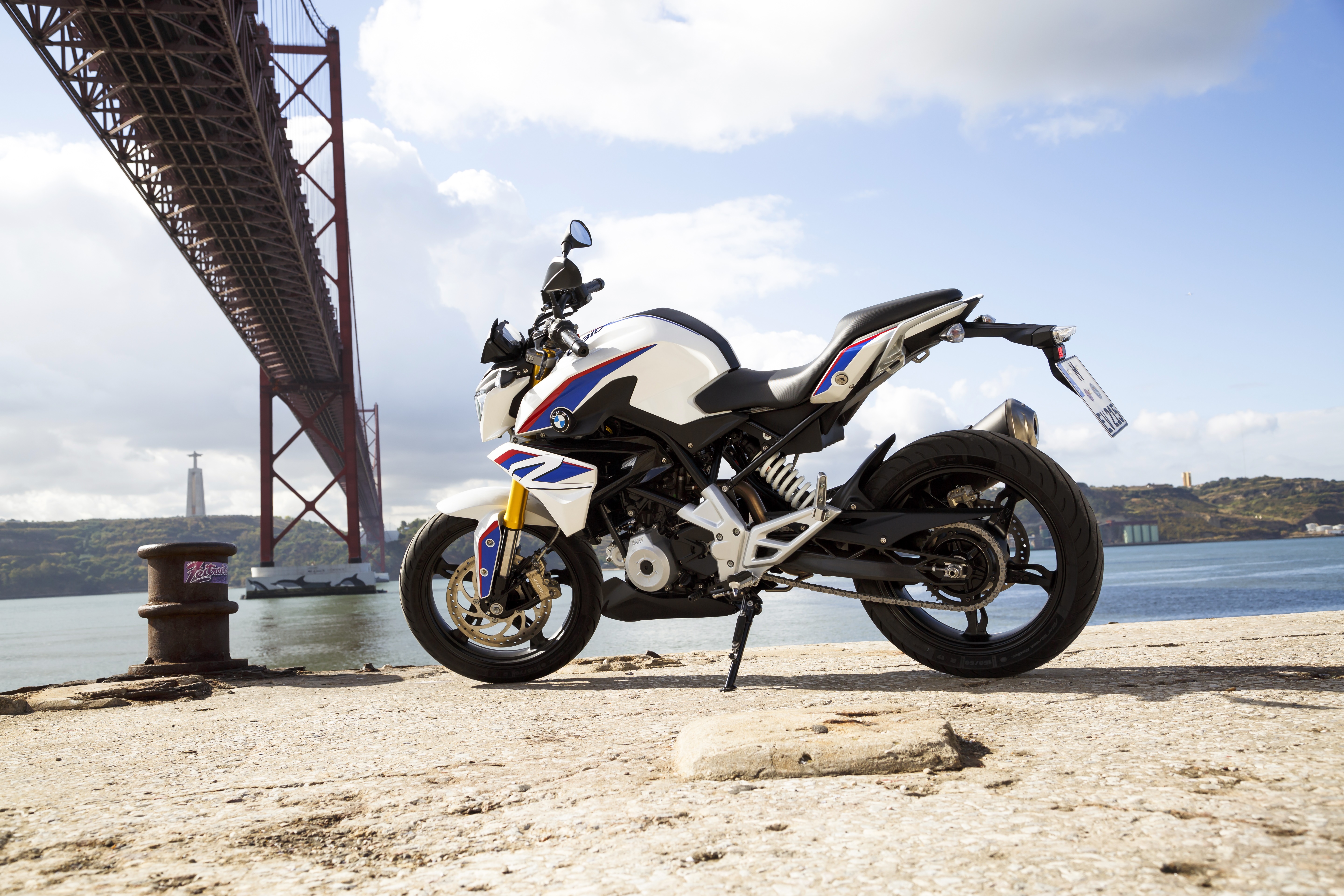 BMW G310R motorcycle by a bridge HD Wallpaper