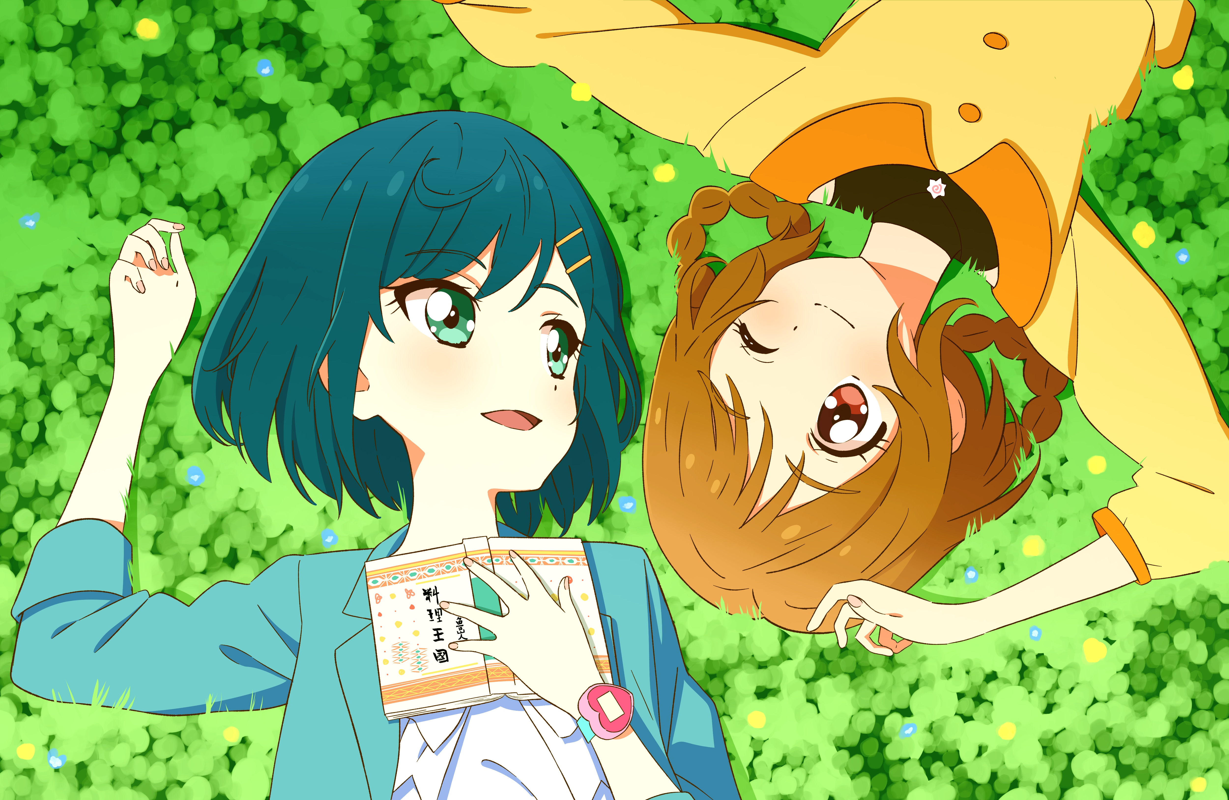 Hanamichi Ran and Fuwa Kokone from Delicious Party♡Precure 4K HD Wallpaper