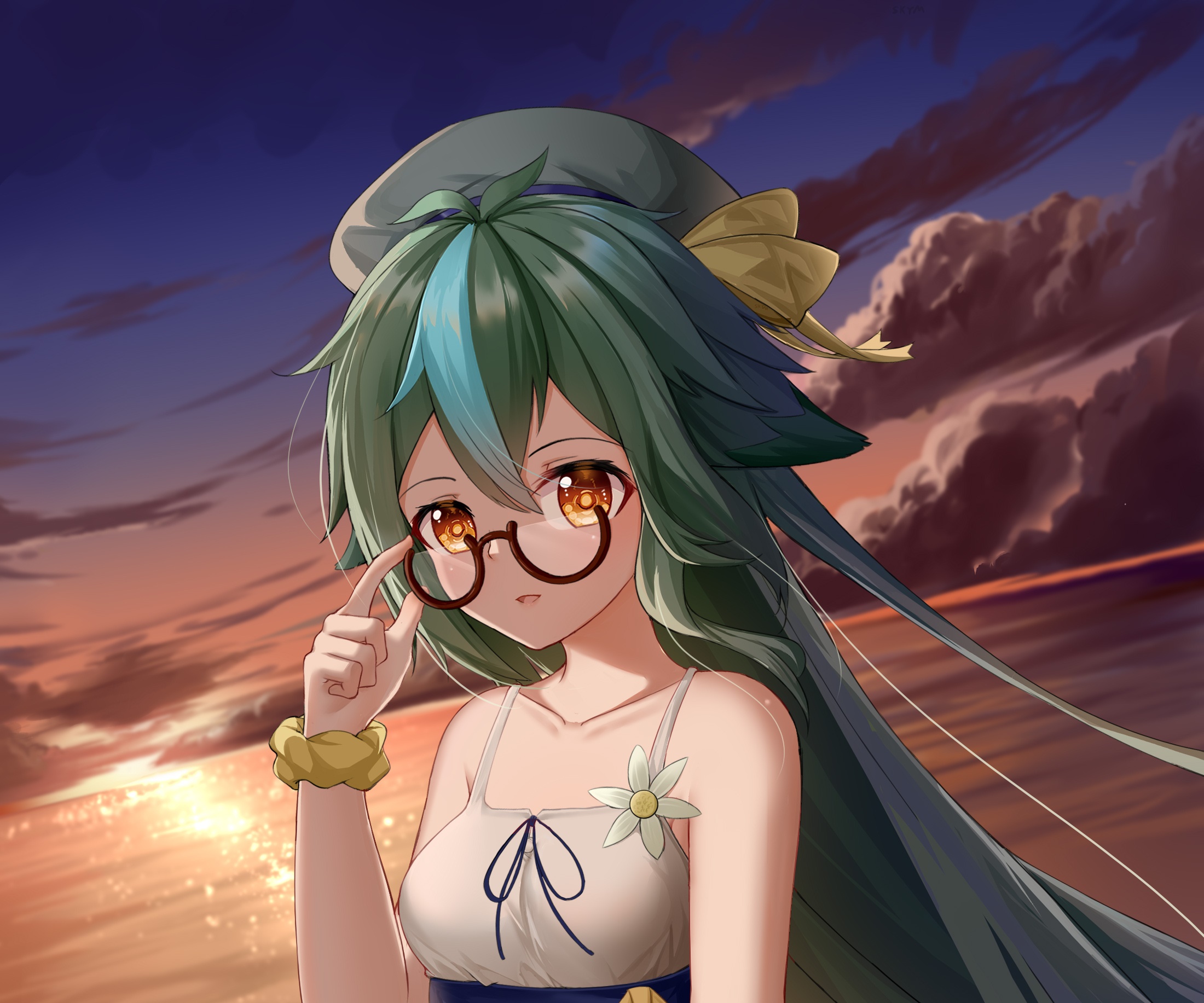 Sucrose from Genshin Impact at sunset HD Wallpaper