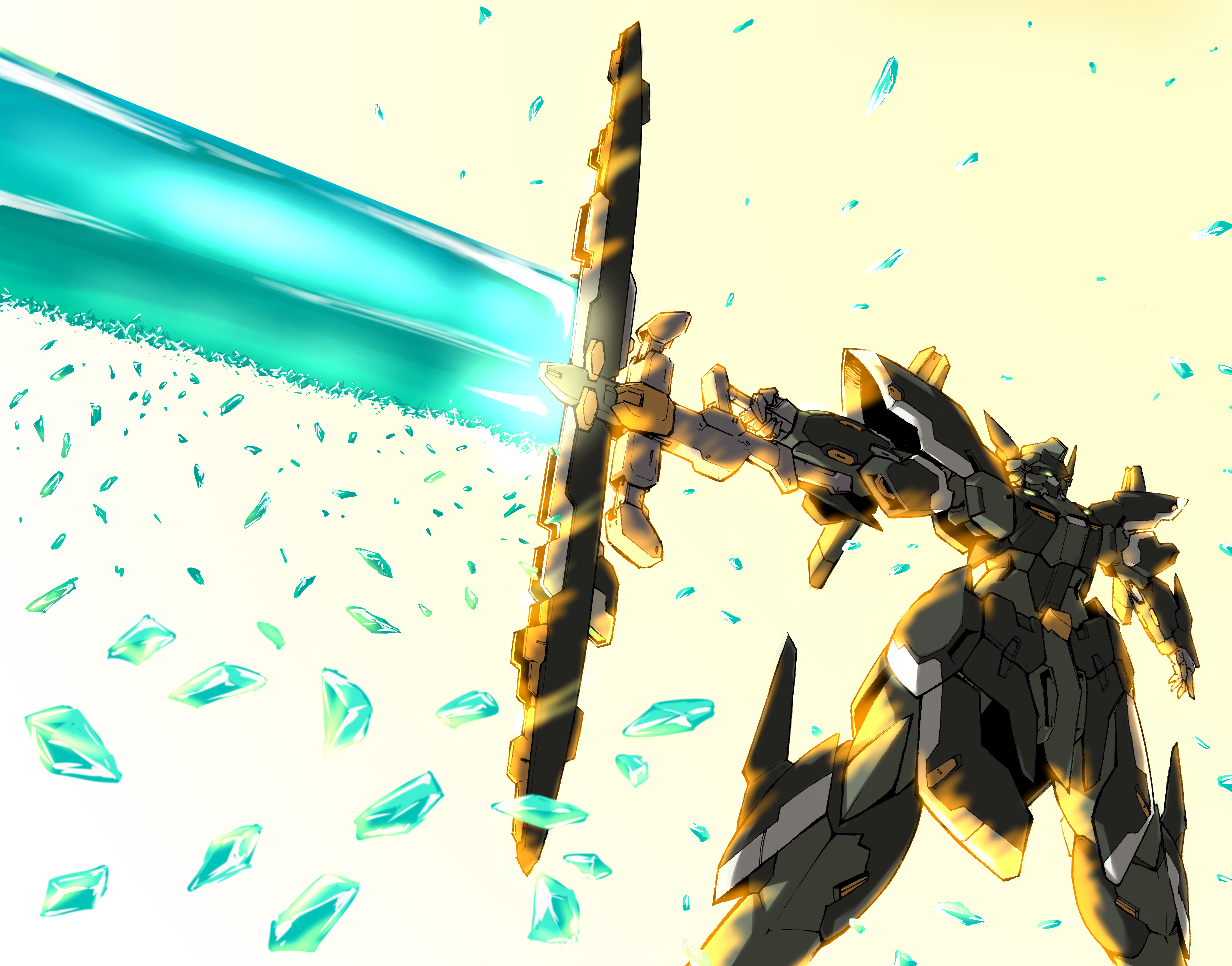 Raftclans Aurun robot firing beam weapon HD Wallpaper