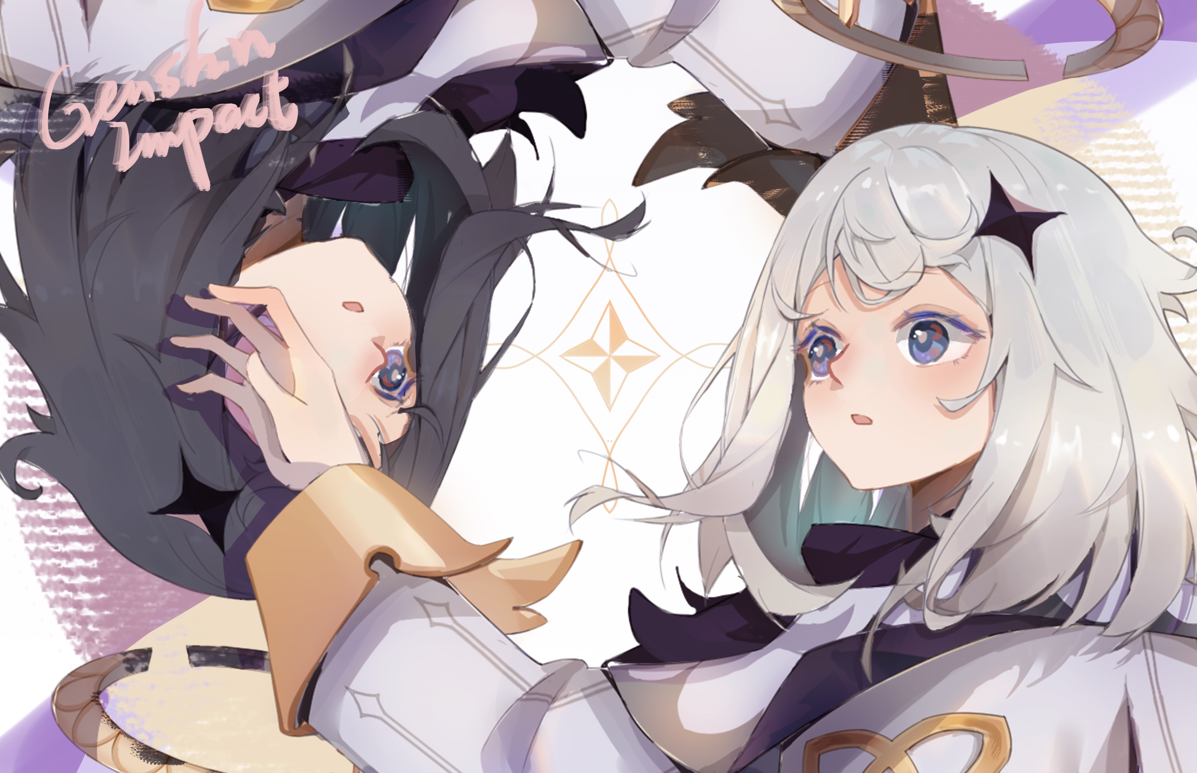 Paimon and Traveler from Genshin Impact HD Wallpaper