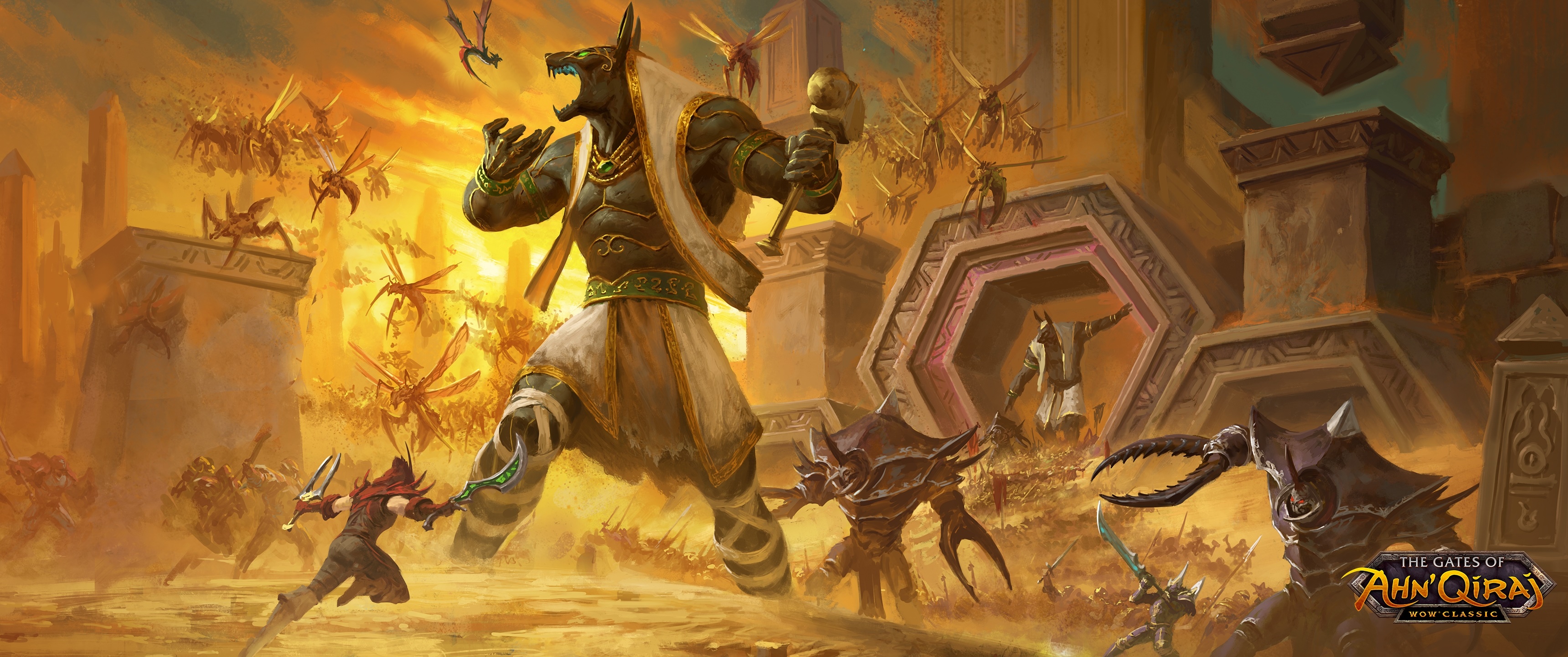 The Gates of Ahn'Qiraj World of Warcraft Classic HD Wallpaper