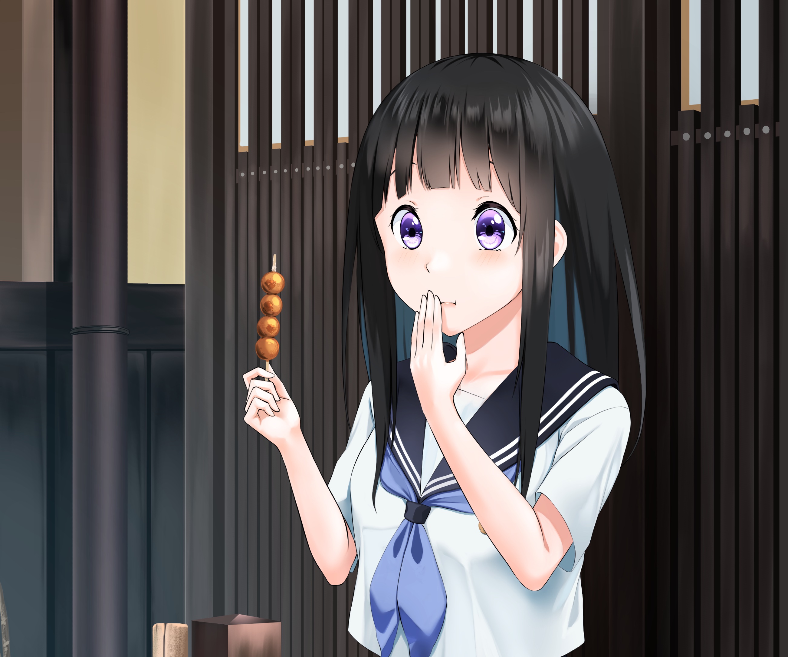 Eru Chitanda eating dango HD Wallpaper