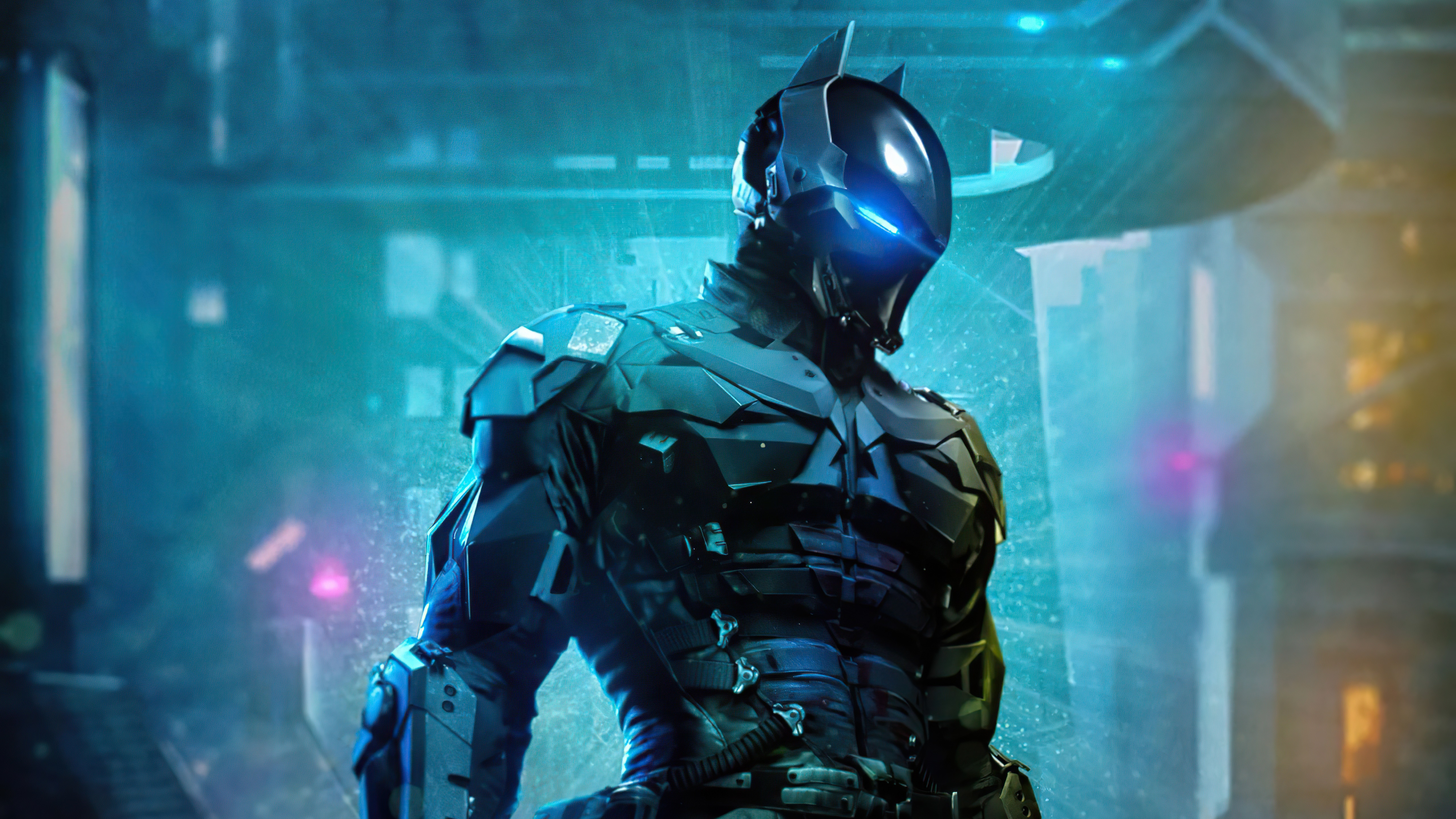 Batman from DC Comics in futuristic armor HD Wallpaper
