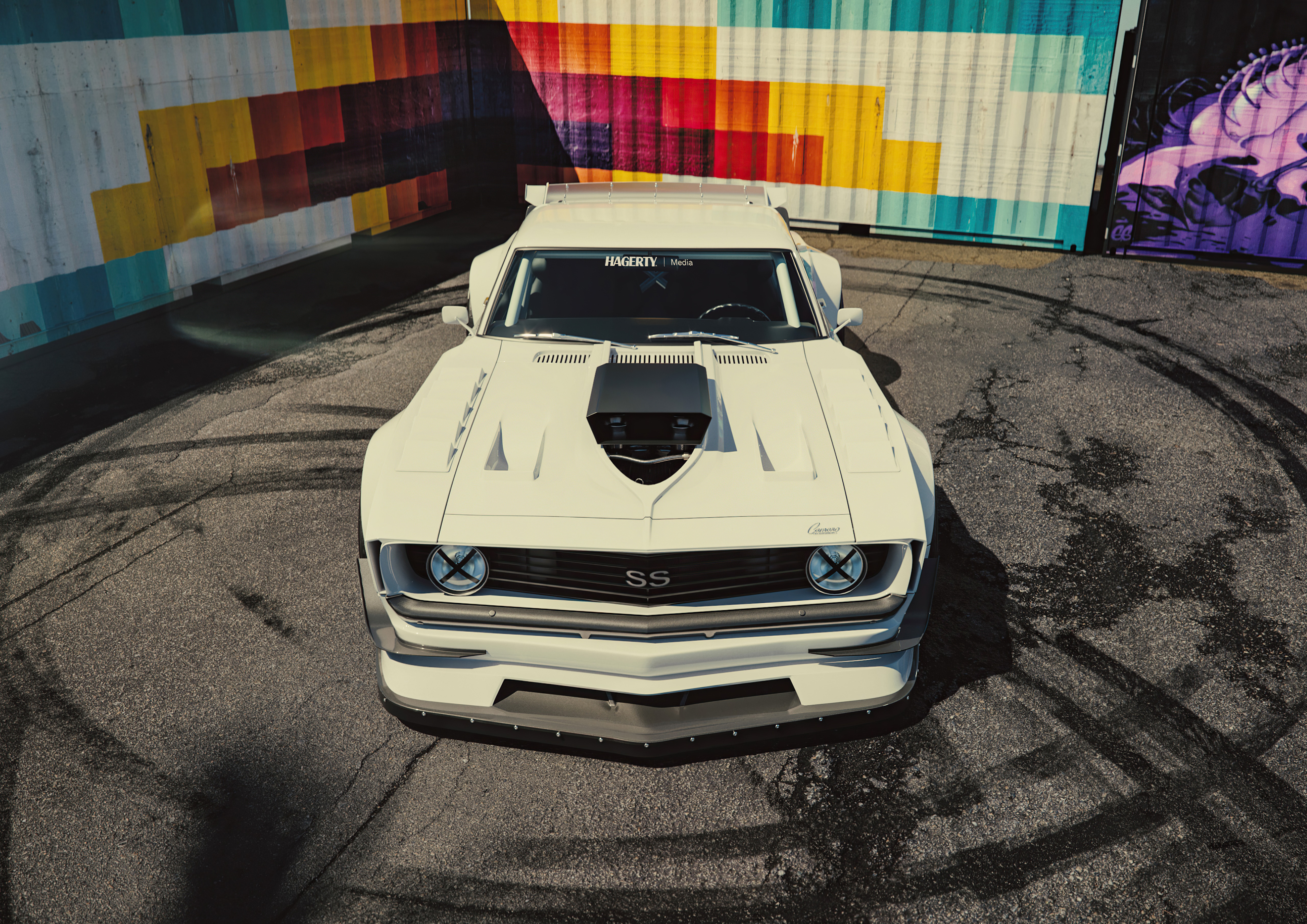White Chevrolet Camaro SS with Custom Body Kit HD Wallpaper