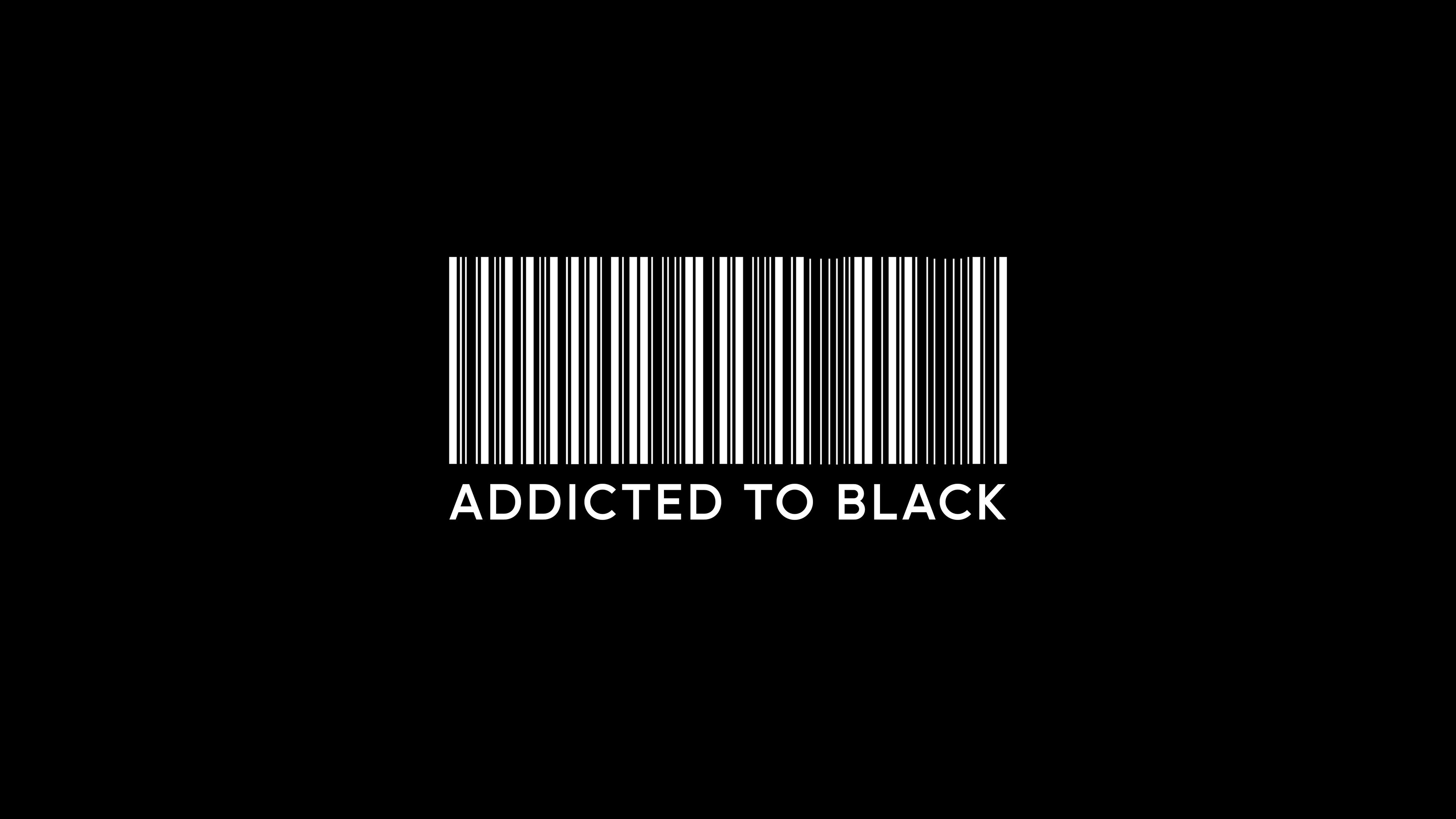 Barcode with text "Addicted to Black" HD Wallpaper