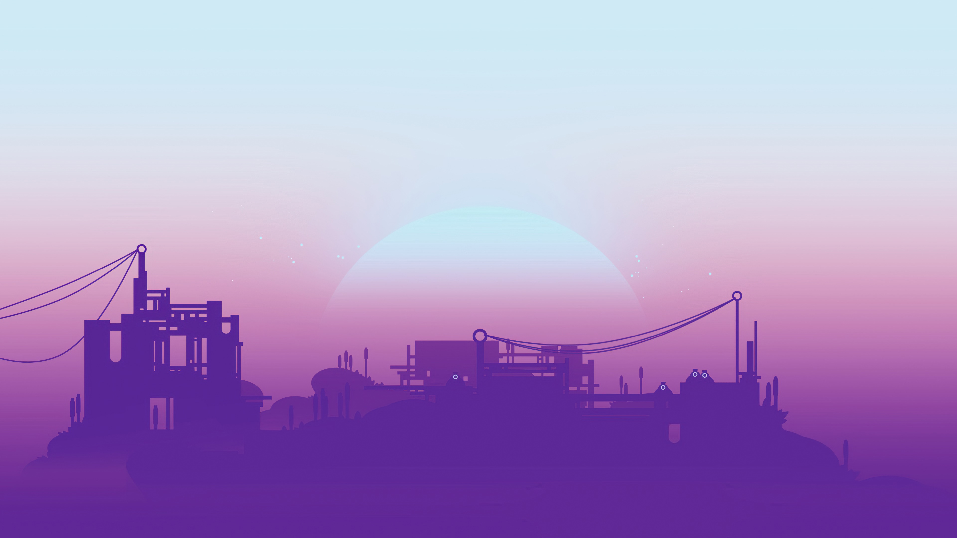 Digital Art Illustration of a Futuristic Cityscape HD Wallpaper