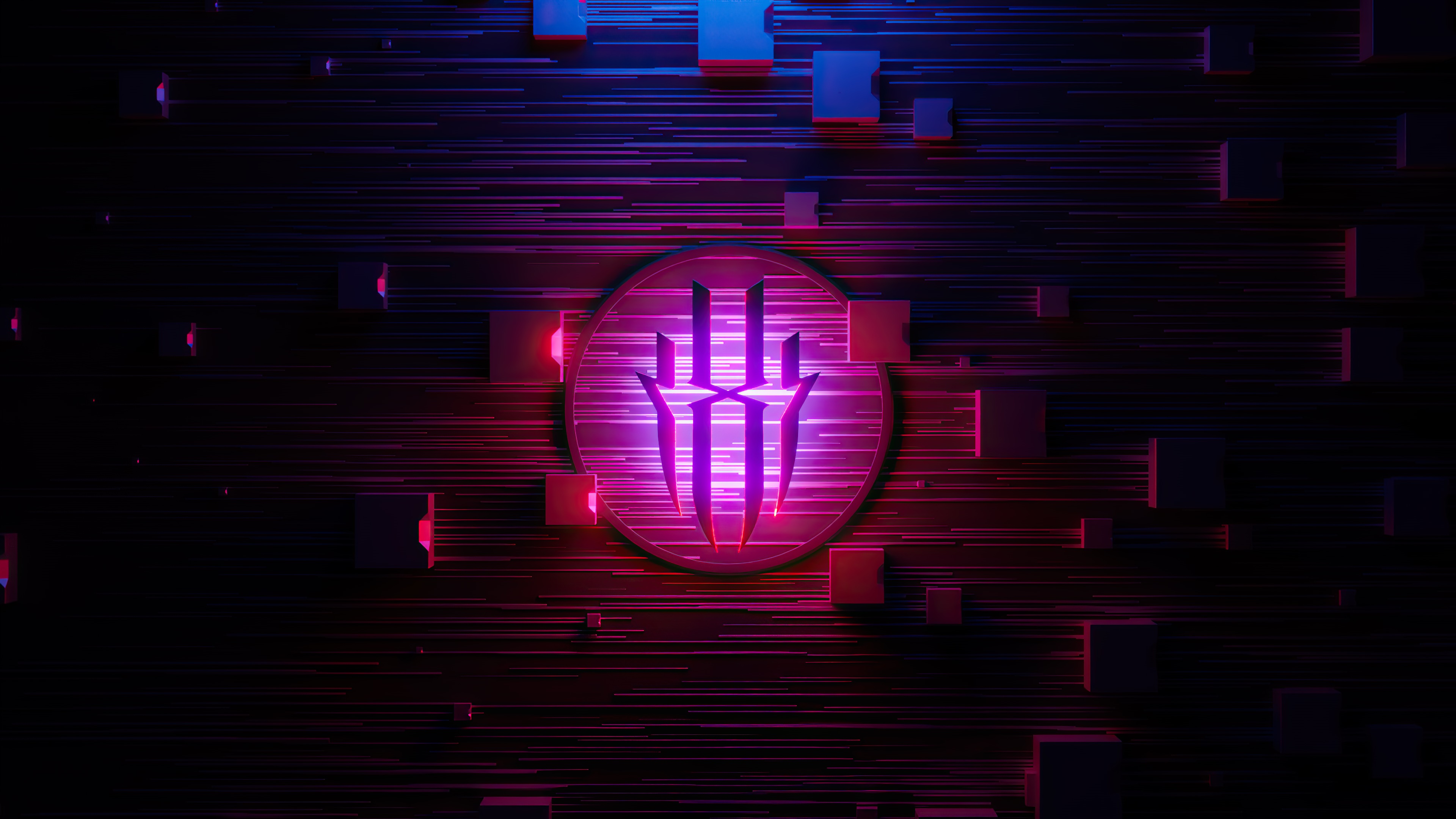 Red Magic logo with abstract digital art background HD Wallpaper