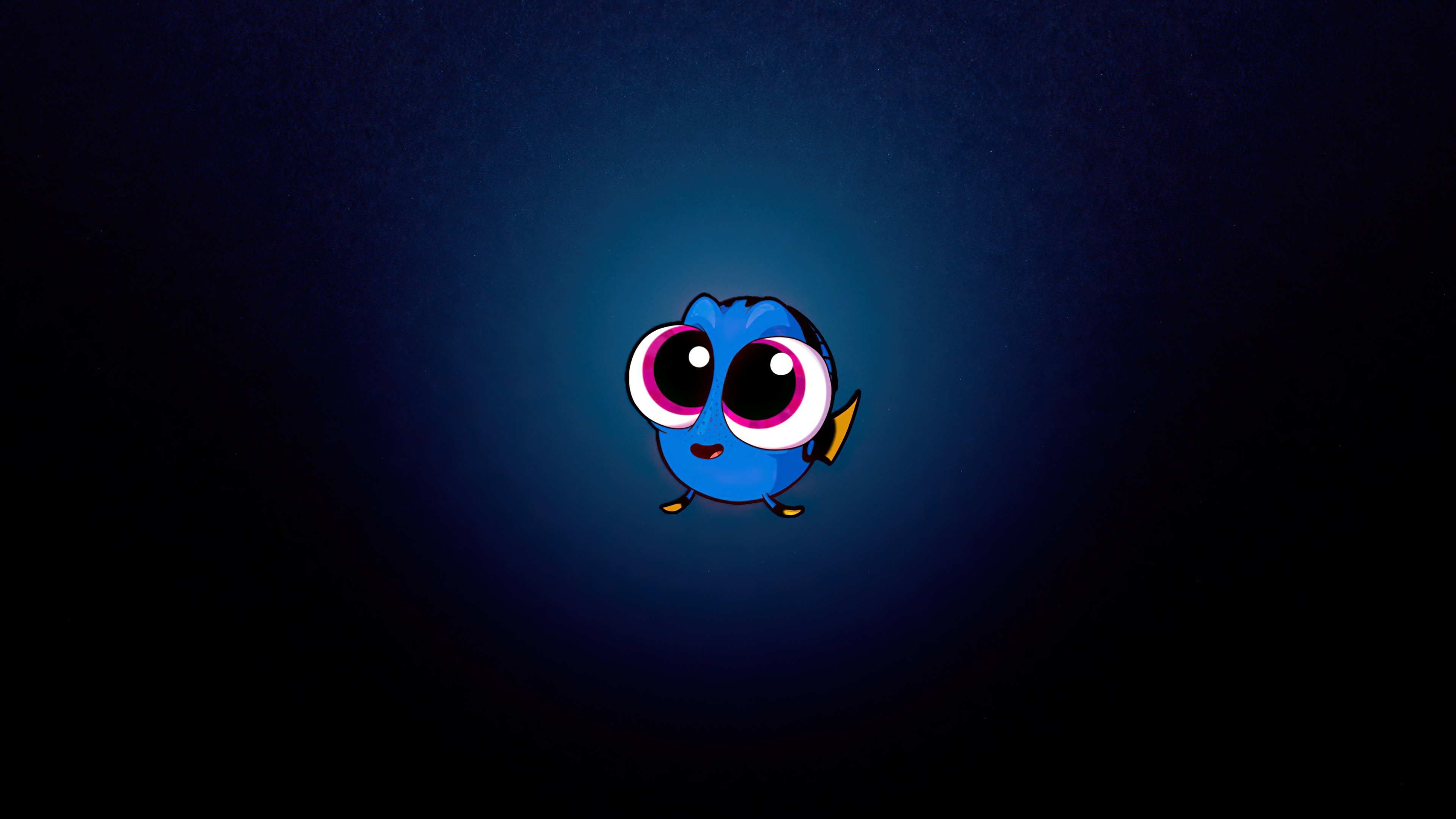 Cute blue fish artwork HD Wallpaper