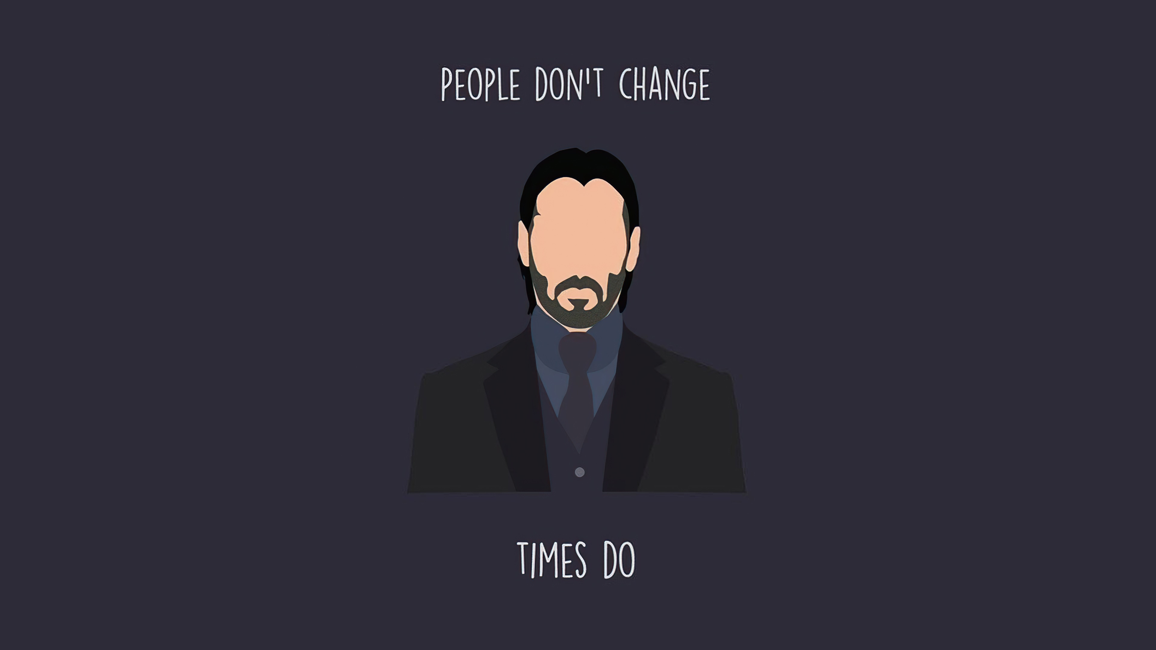 Minimalist artwork of John Wick with quote HD Wallpaper