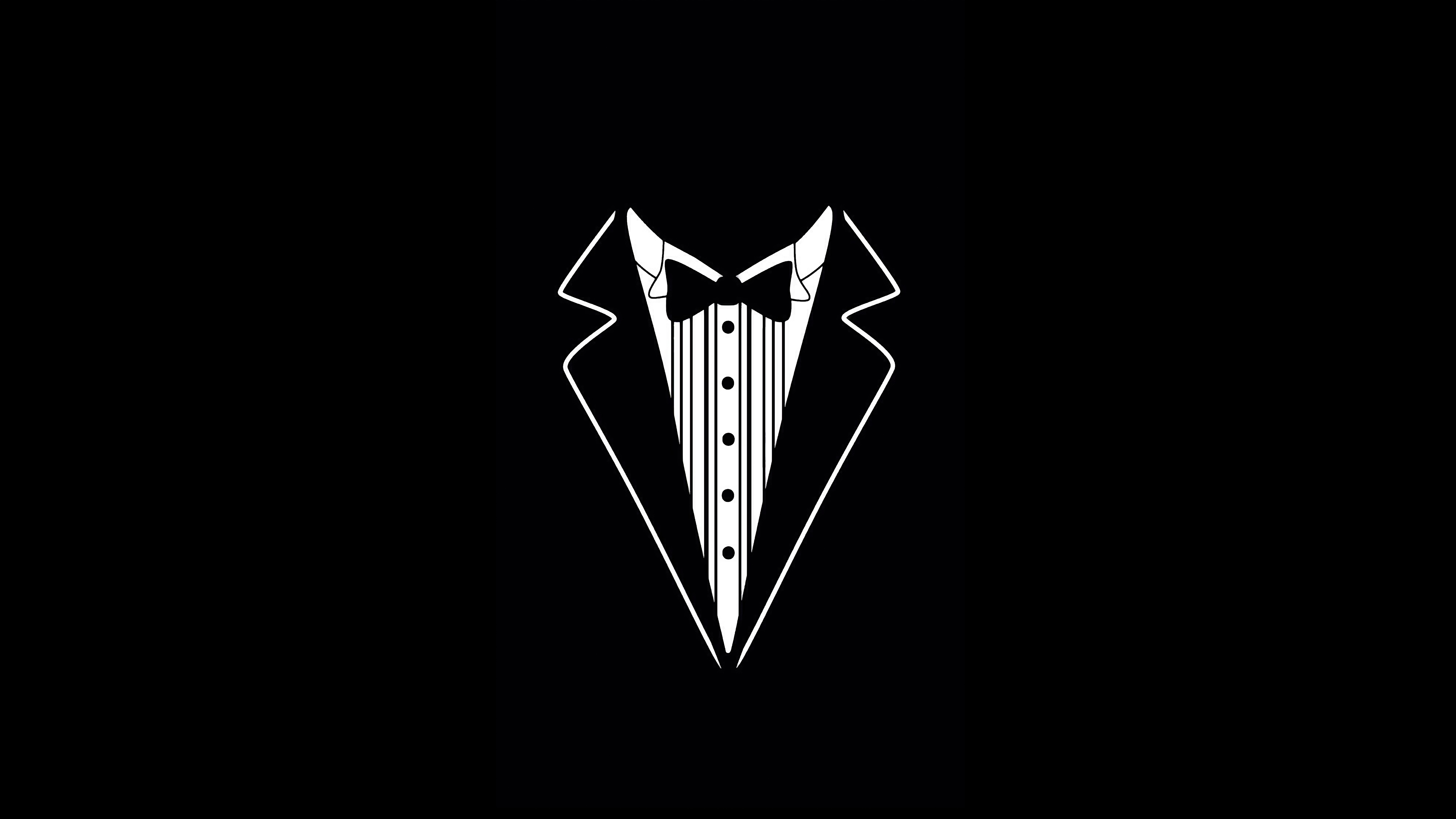 Minimalist tuxedo with bow tie and shirt HD Wallpaper