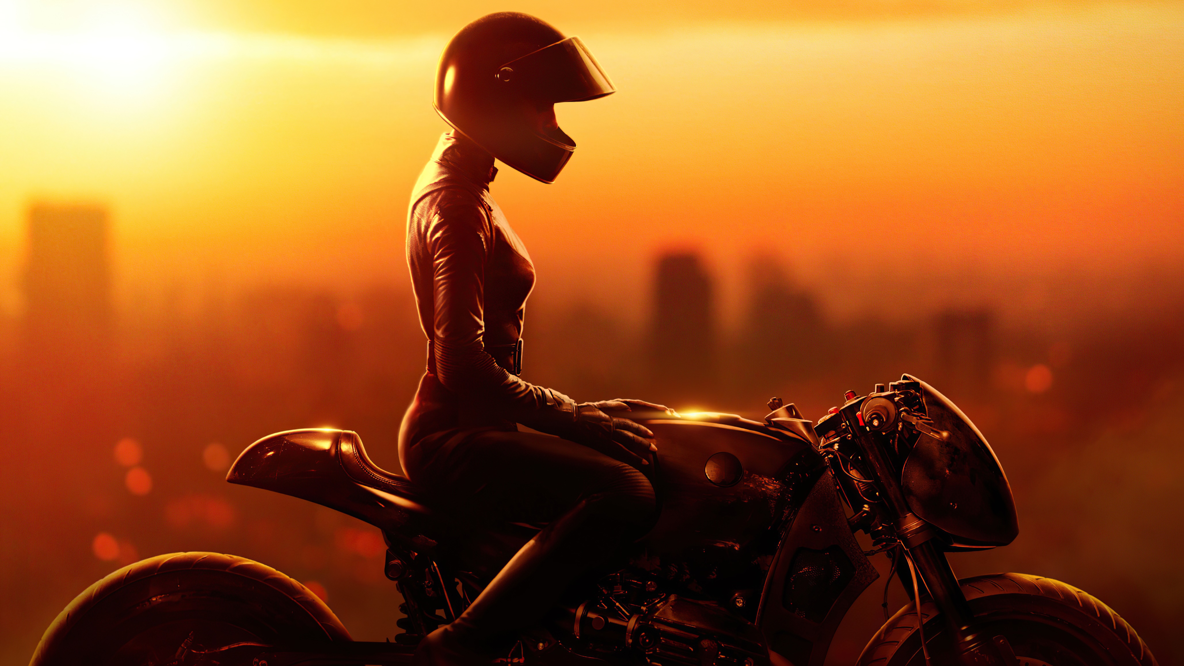 Catwoman from The Batman on a motorcycle HD Wallpaper