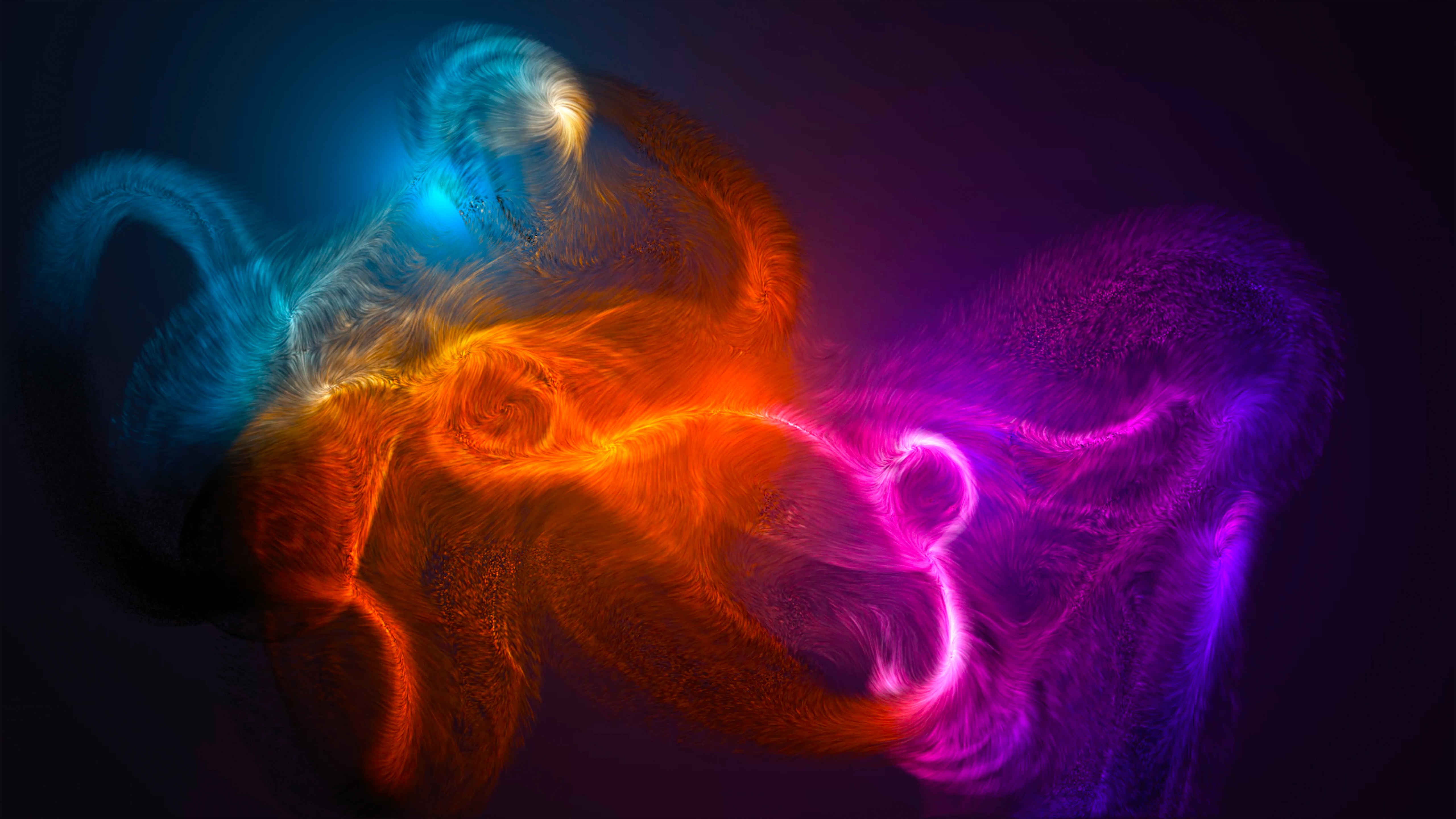 Abstract digital art with swirling colorful particles HD Wallpaper