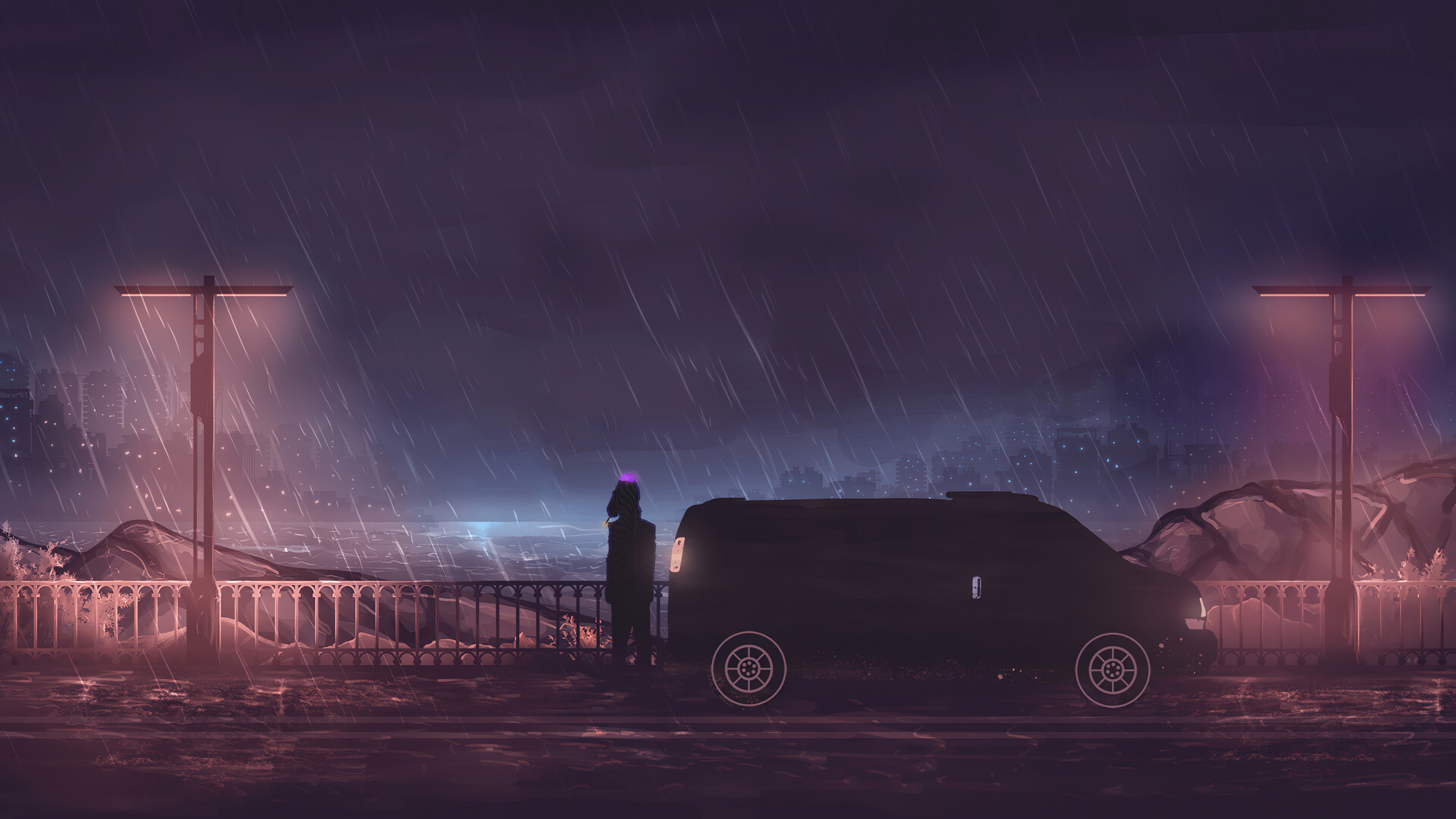 Bojack Horseman in the rain HD Wallpaper