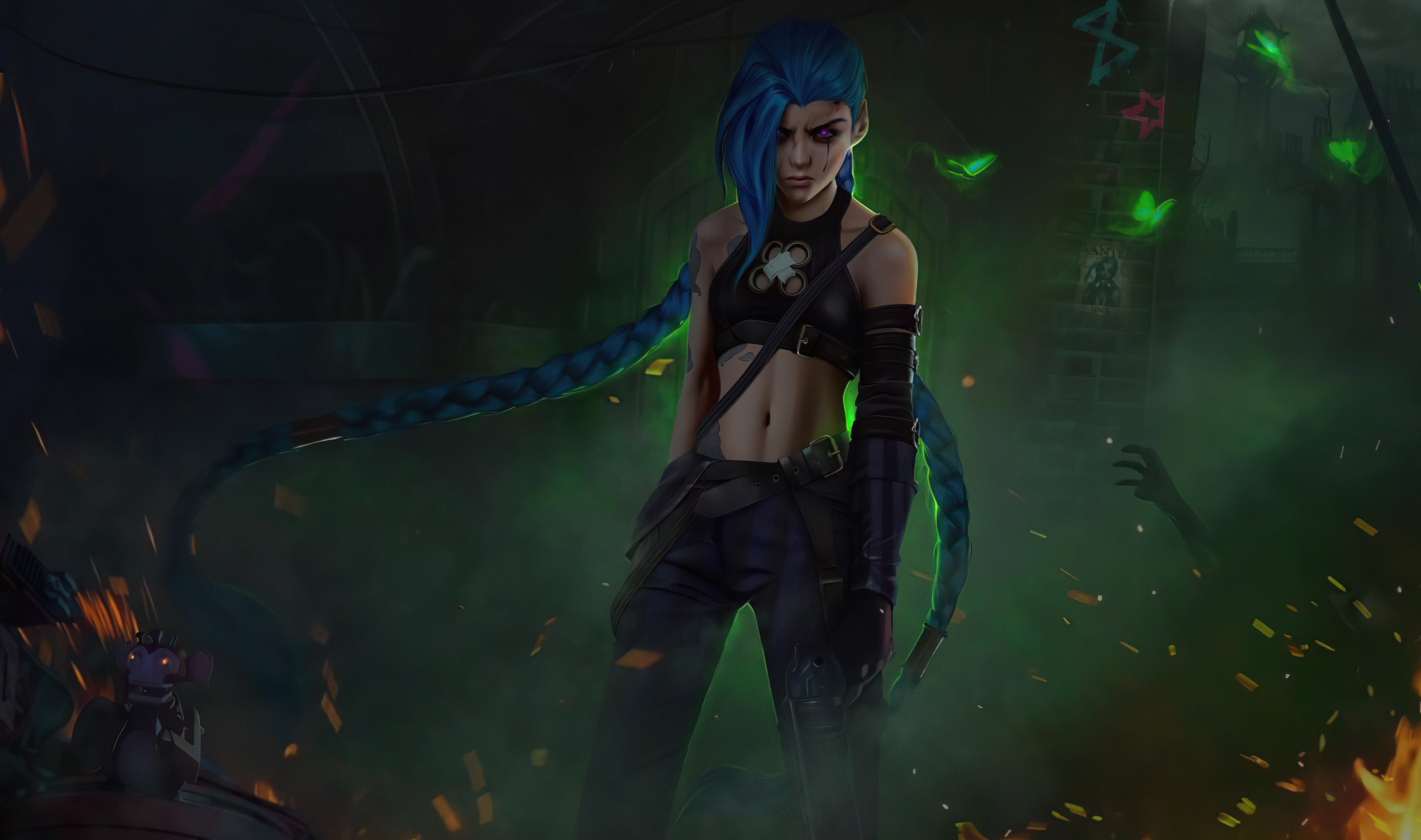 Jinx from League of Legends in Arcane HD Wallpaper