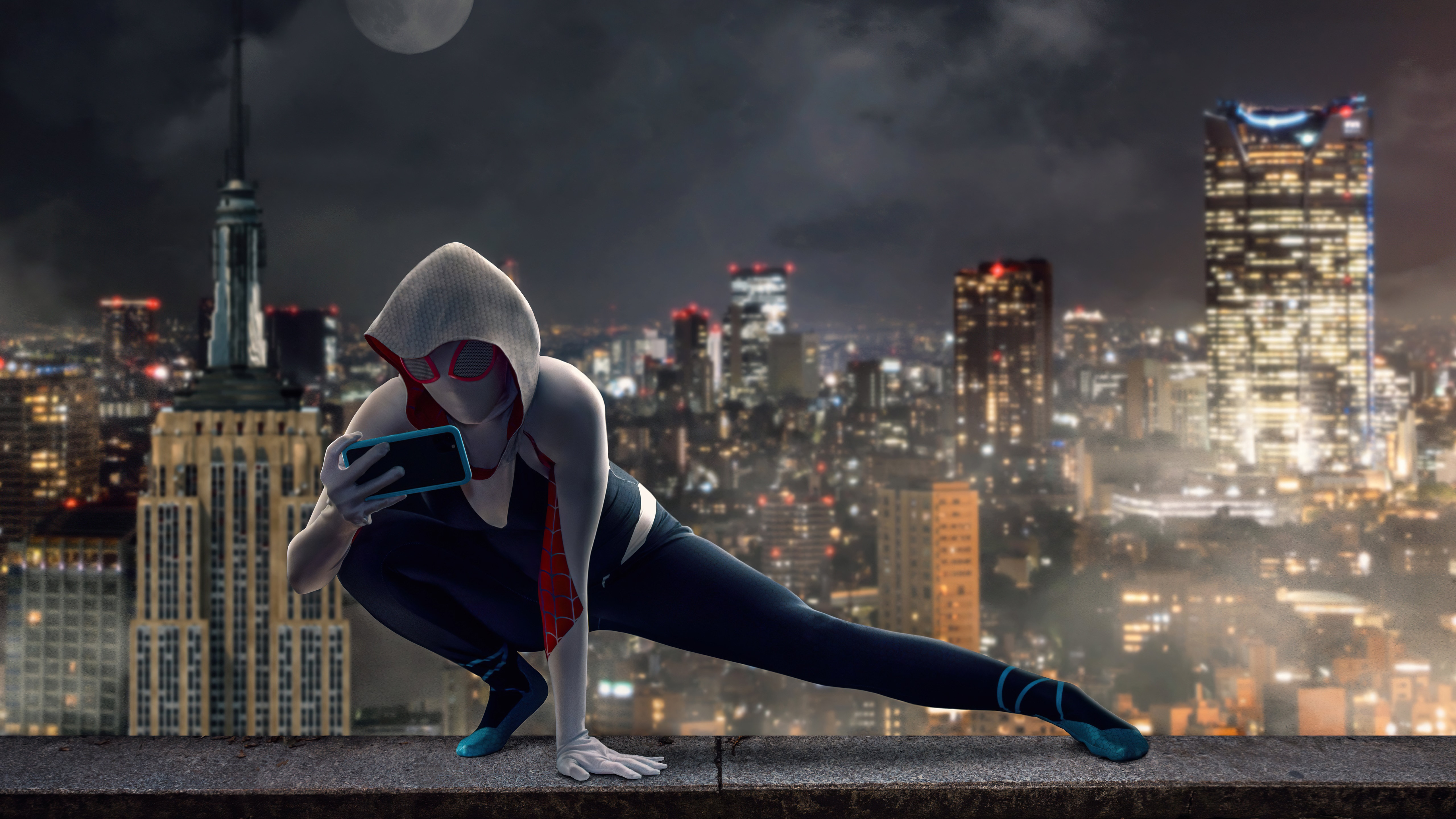 Gwen Stacy from Spider-Man No Way Home on a rooftop HD Wallpaper