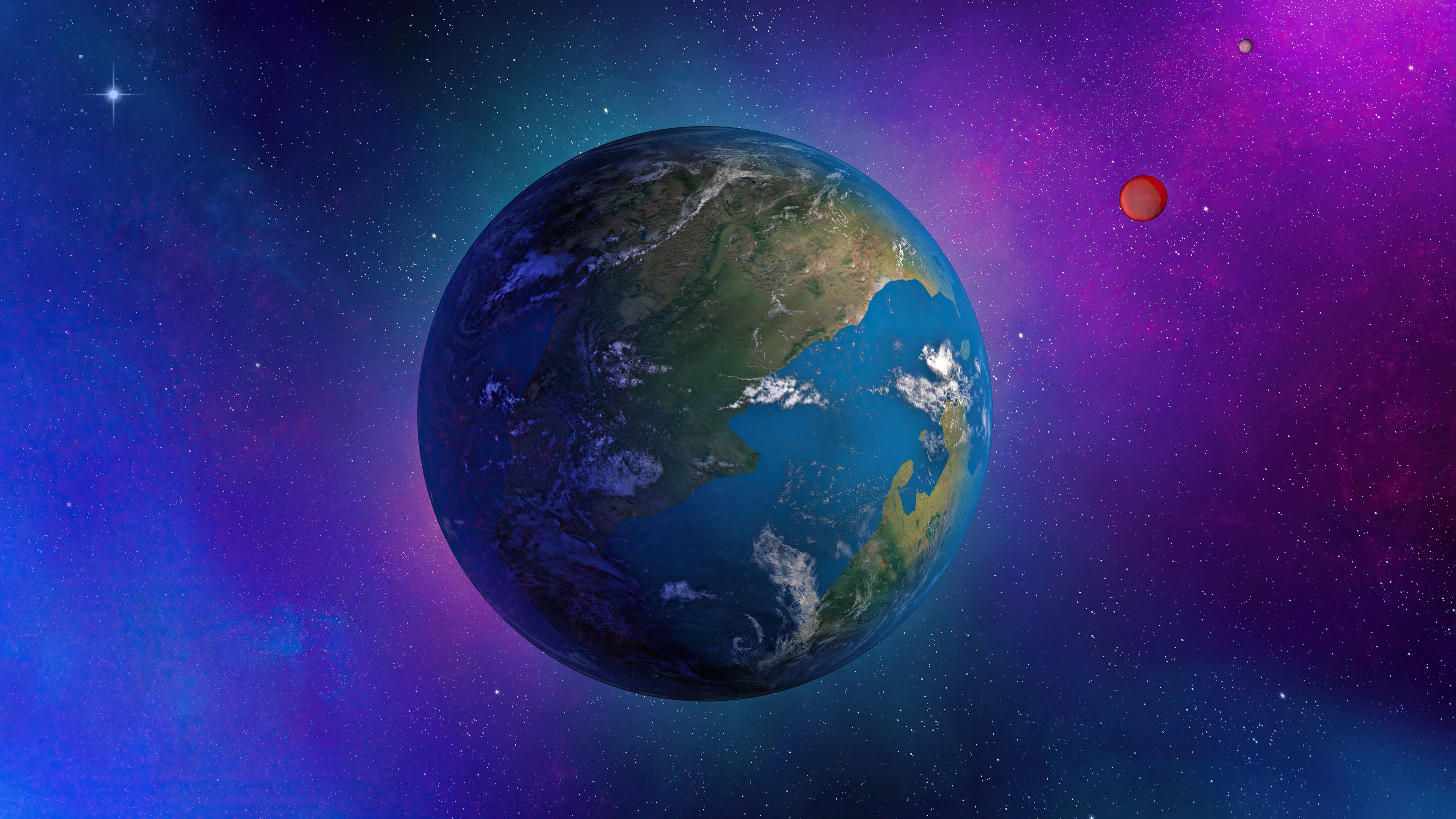 Digital planet artwork in a colorful universe HD Wallpaper