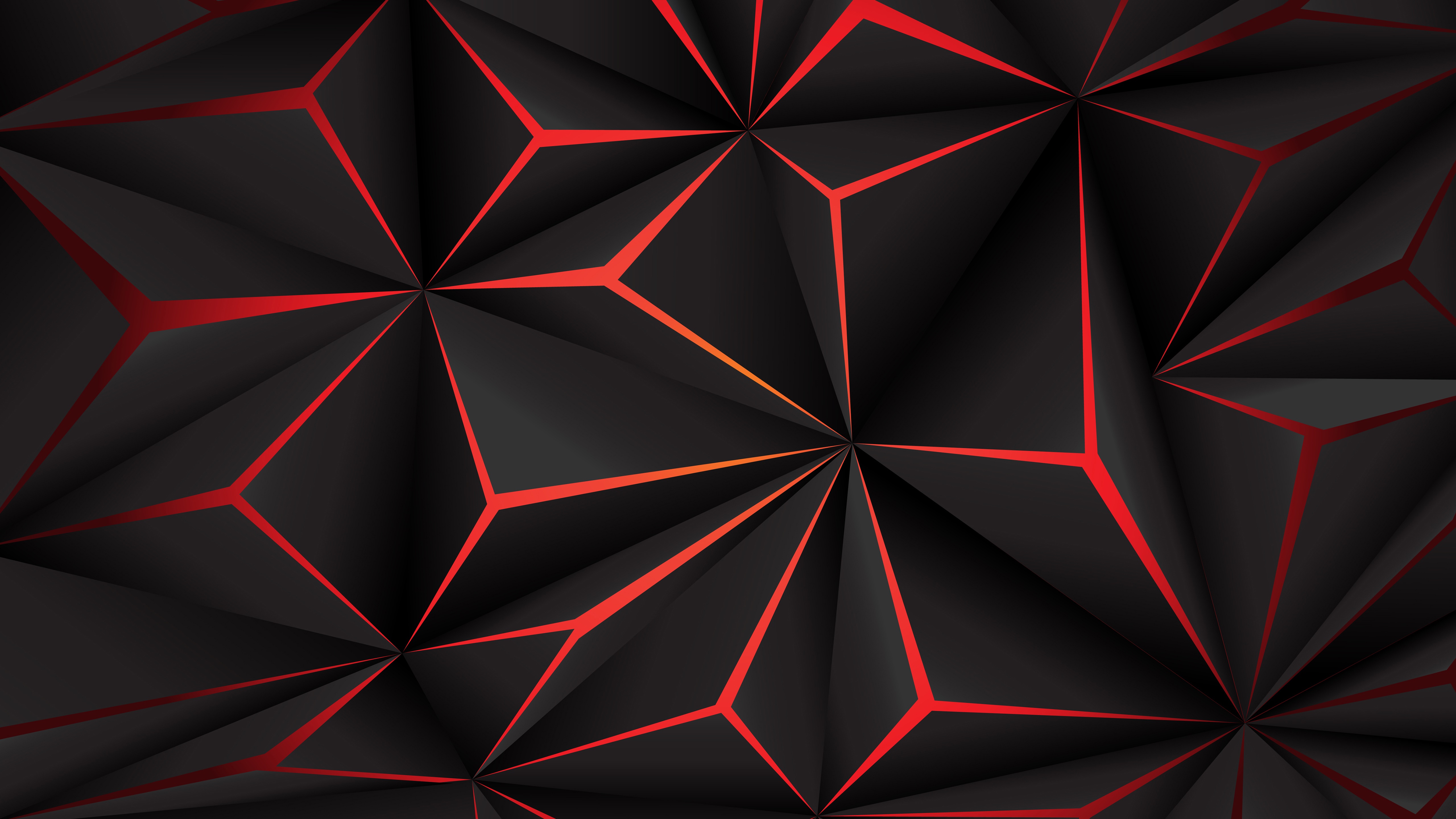 Abstract geometric pattern with red glowing lines HD Wallpaper