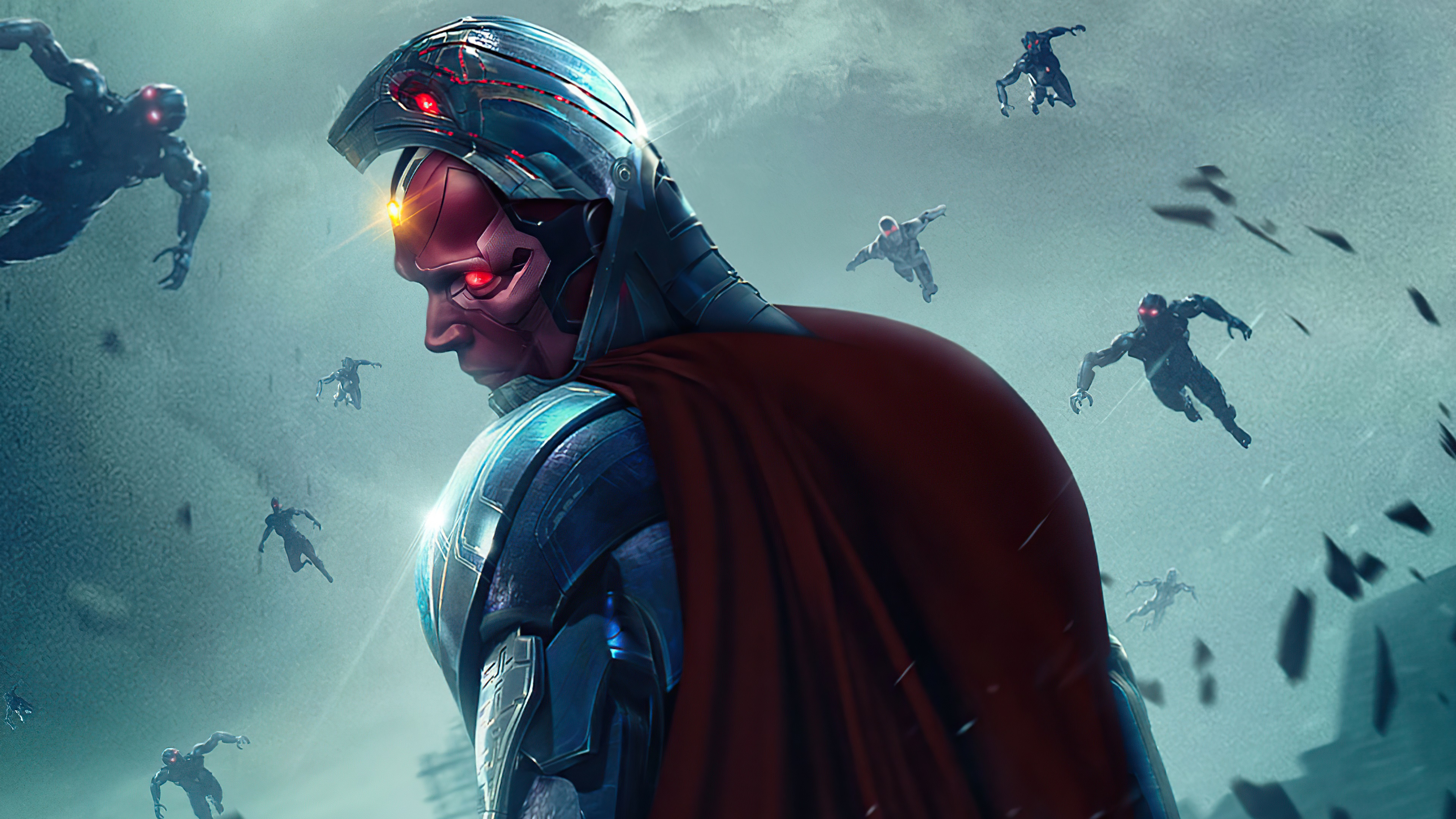Vision and Ultron bots from Avengers: Age of Ultron 4K HD Wallpaper
