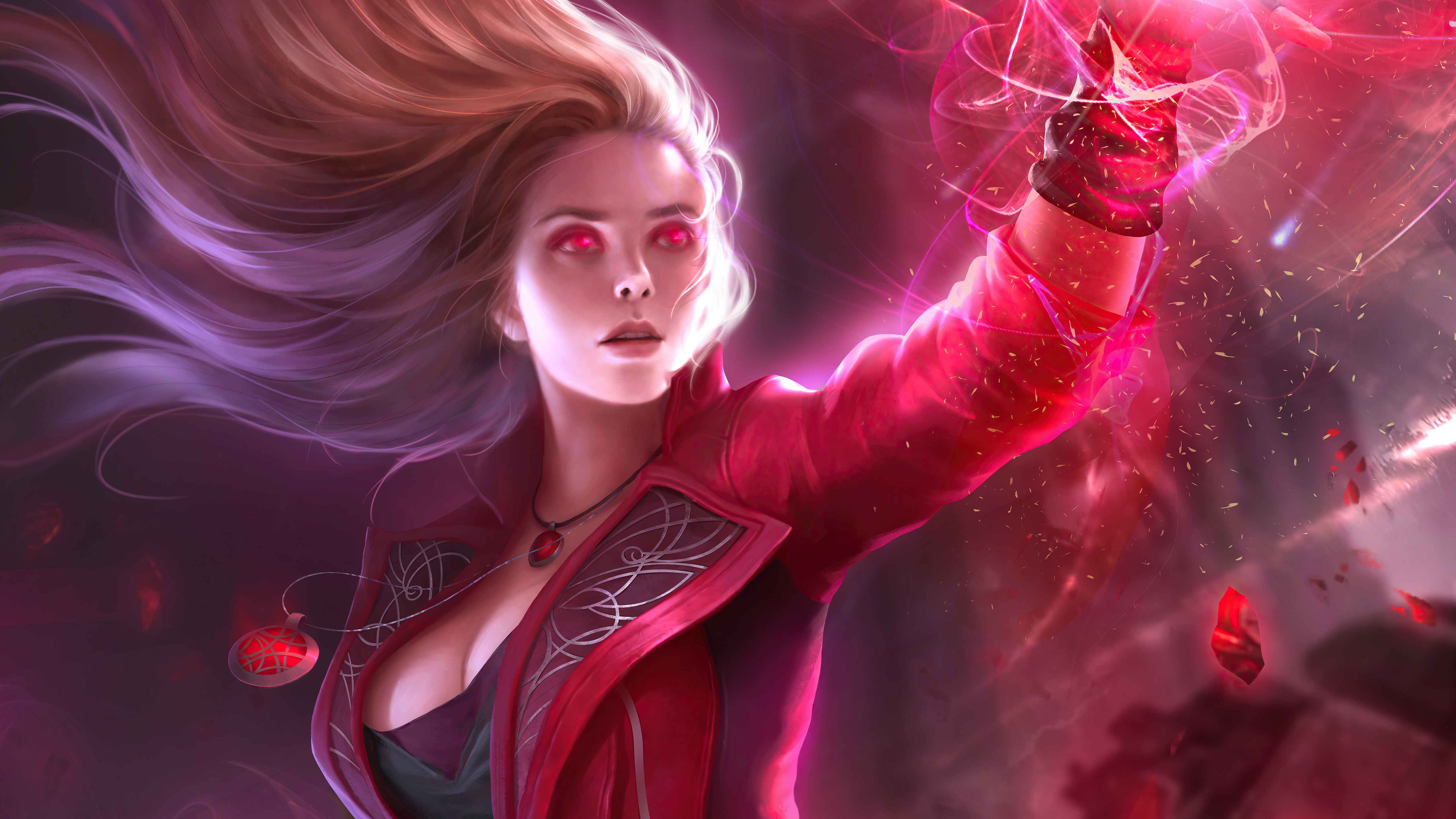 Scarlet Witch from Marvel artwork HD Wallpaper