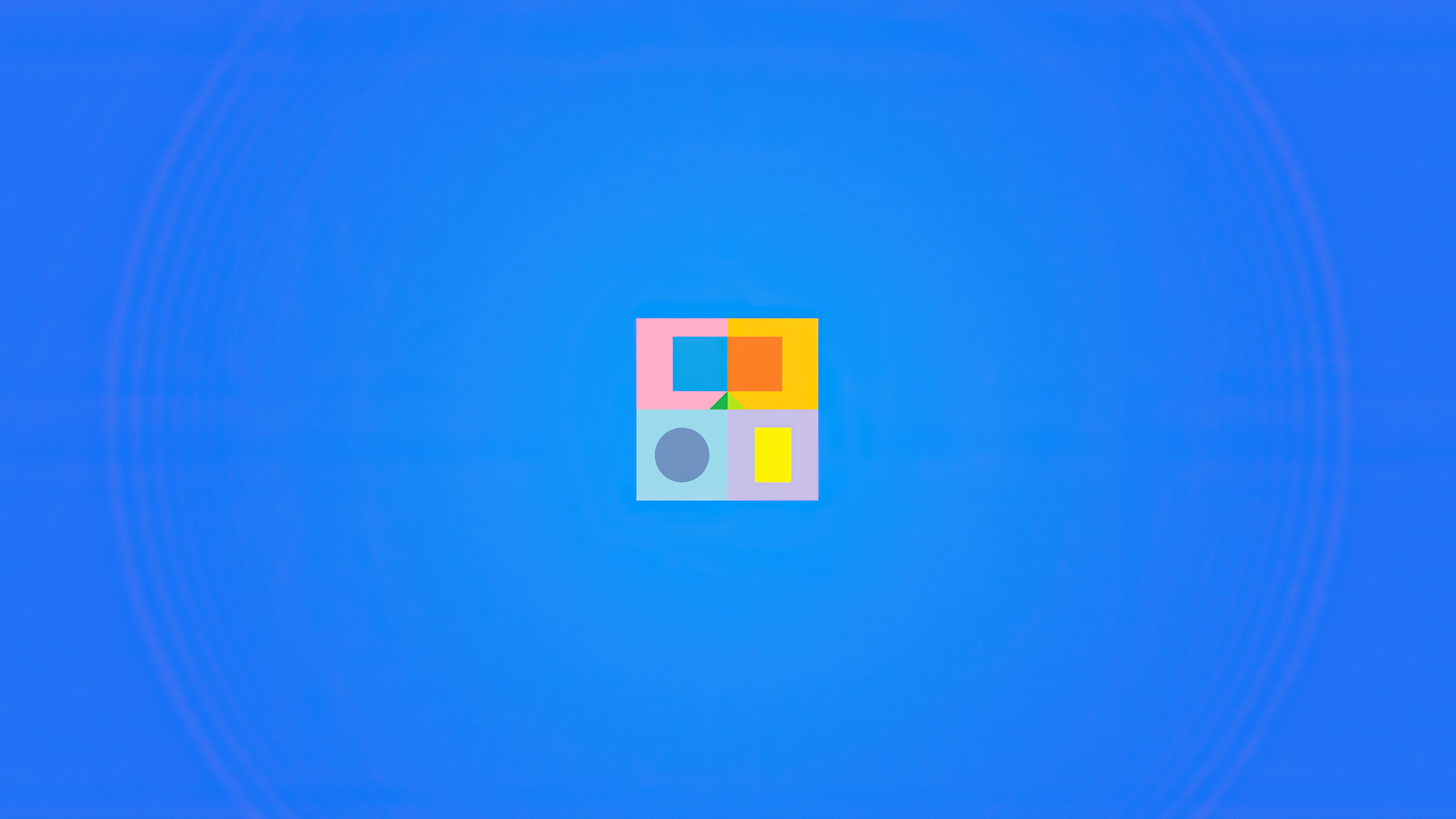 Minimalist abstract shapes on blue background HD Wallpaper