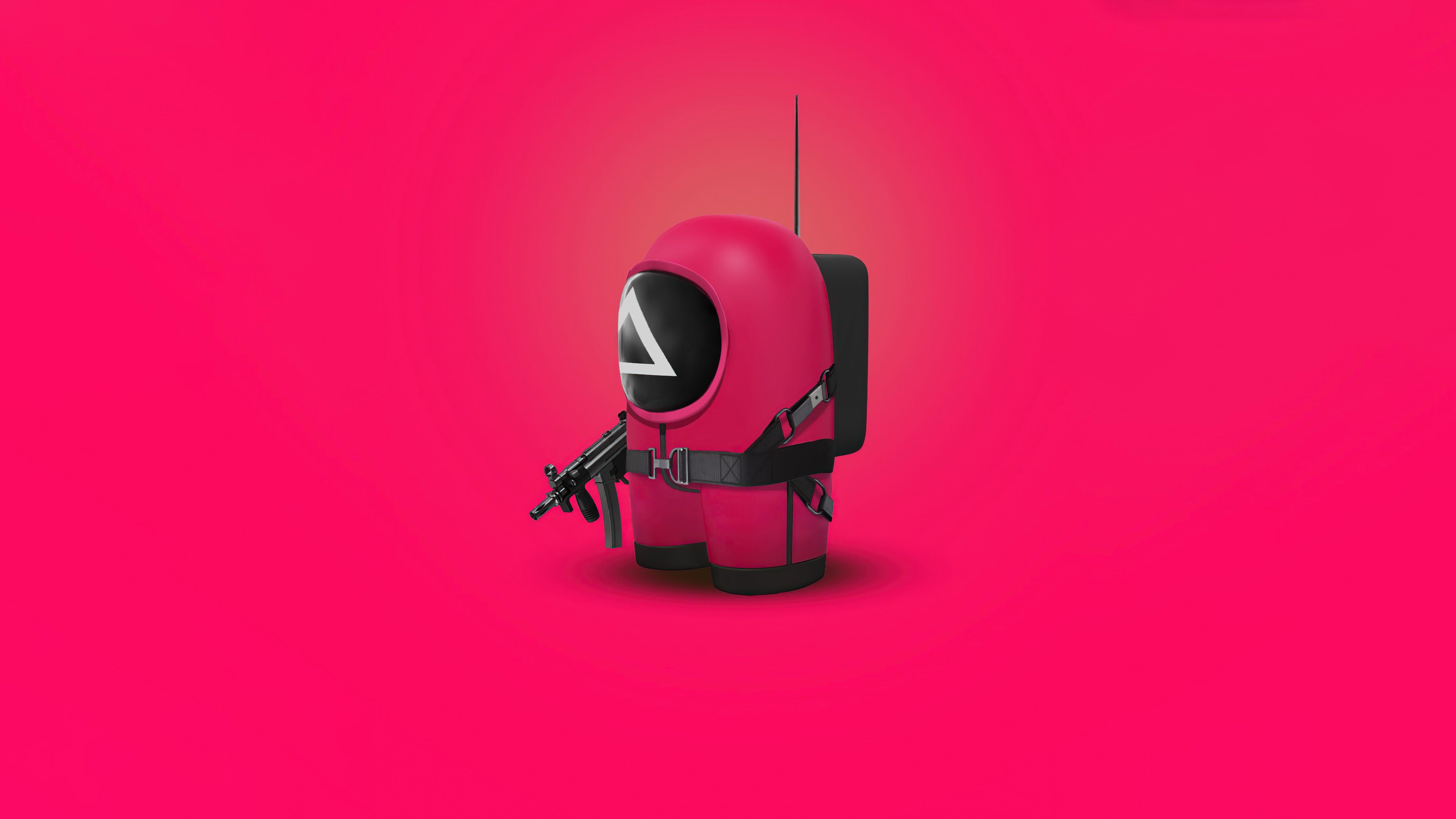 Squid Game character with a gun HD Wallpaper