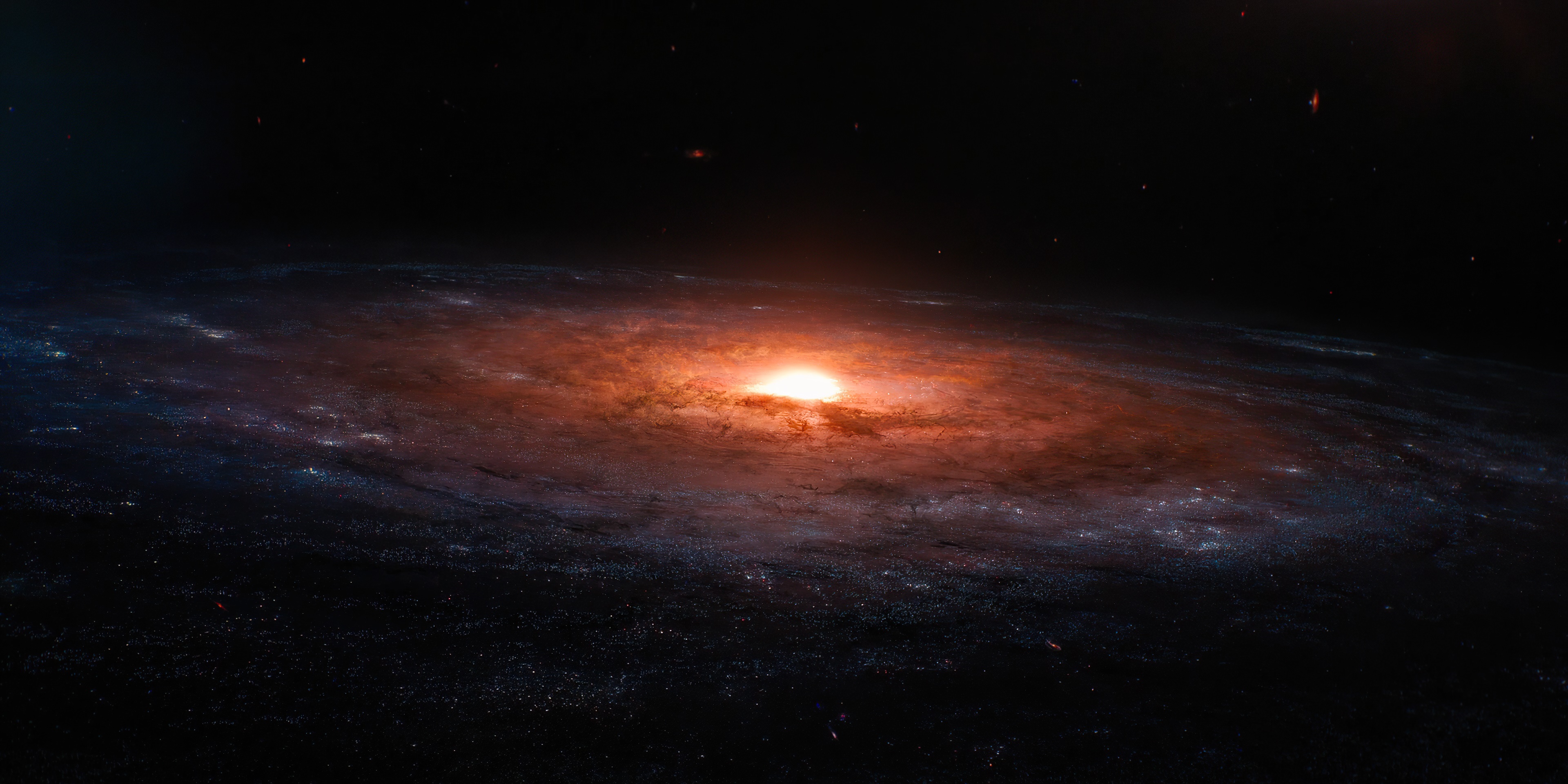 Digital artwork of a spiral galaxy in space HD Wallpaper