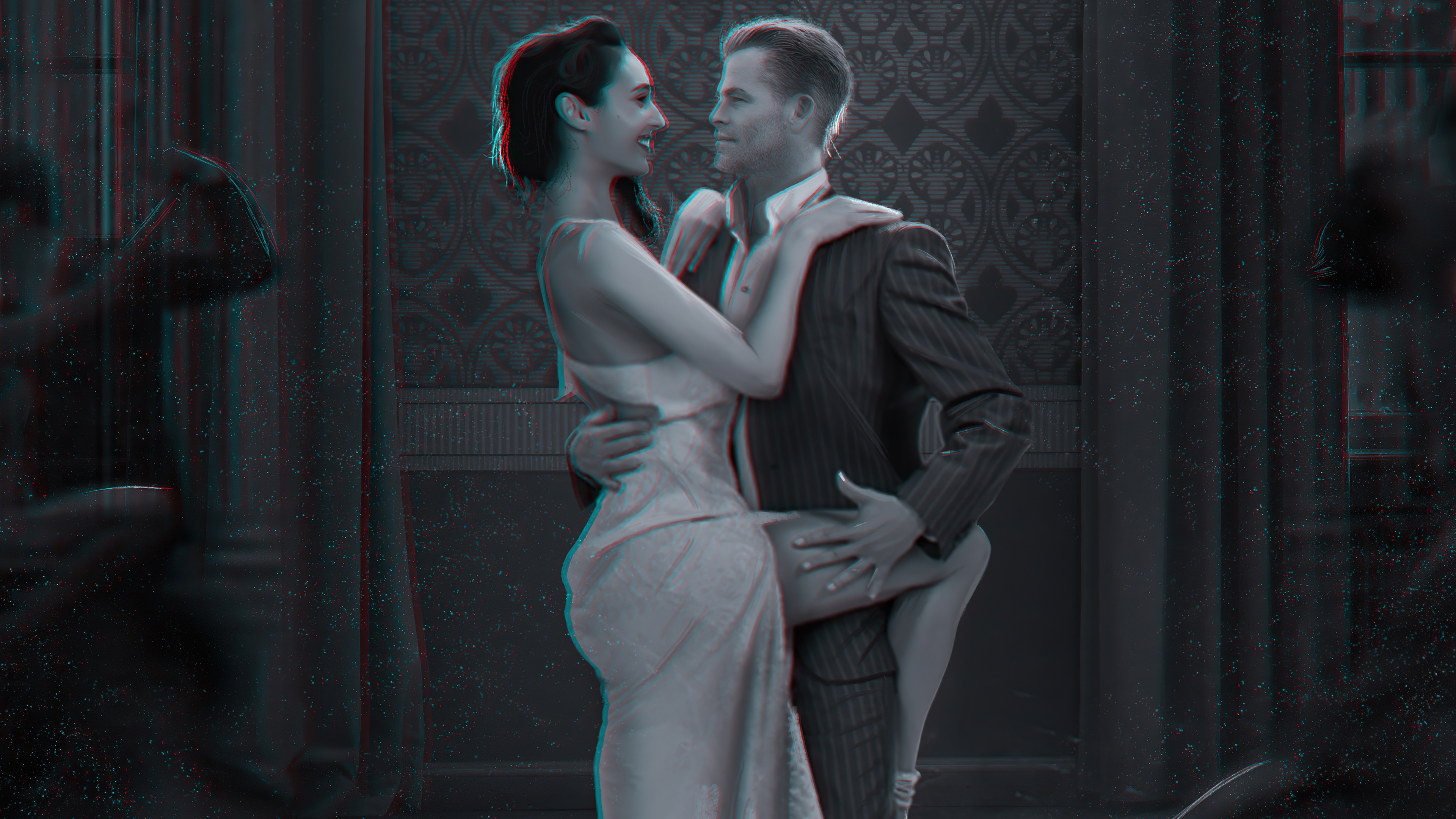 Wonder Woman and Steve Trevor dancing HD Wallpaper