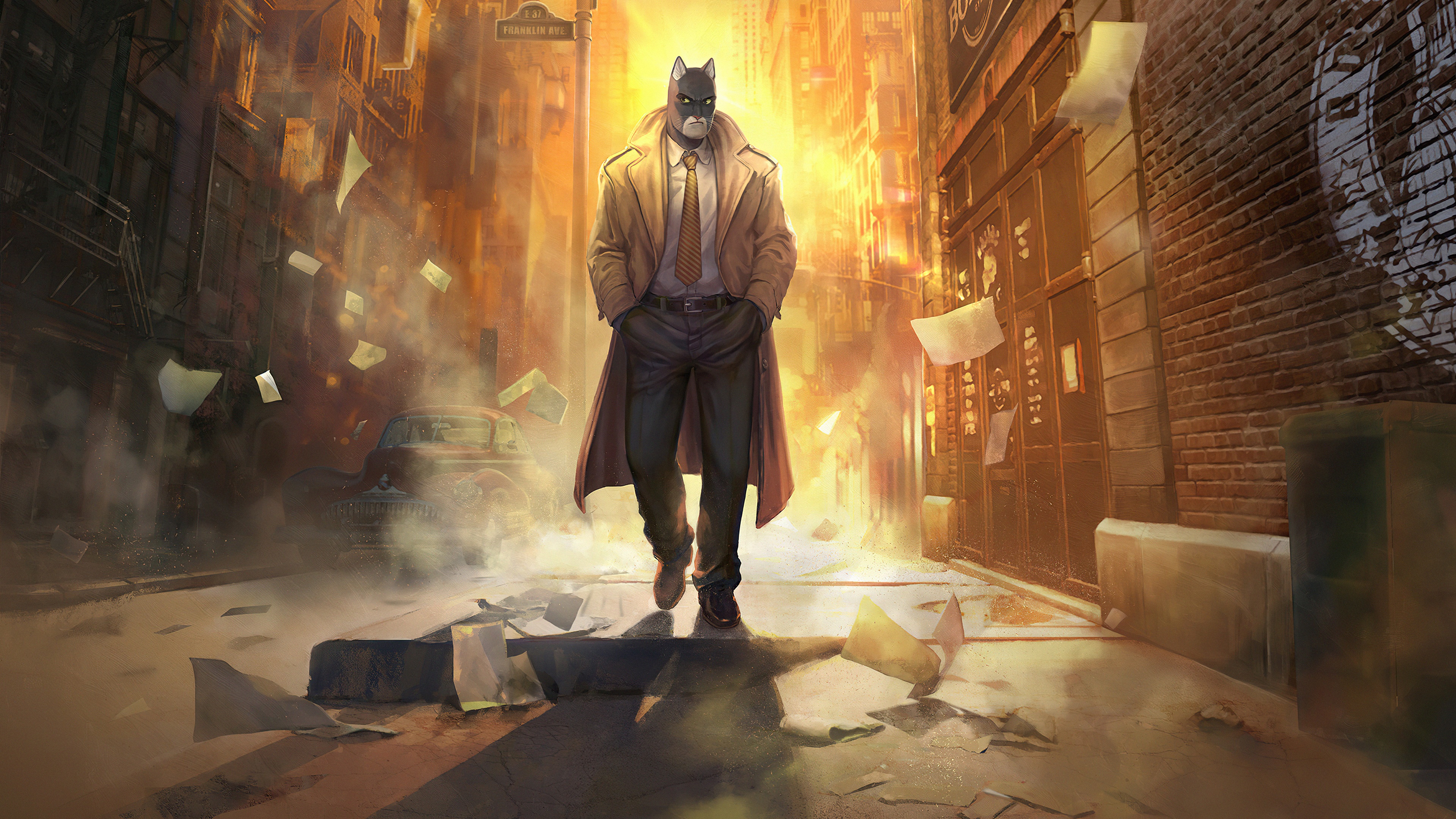 Batman in a trench coat walking down a street HD Wallpaper