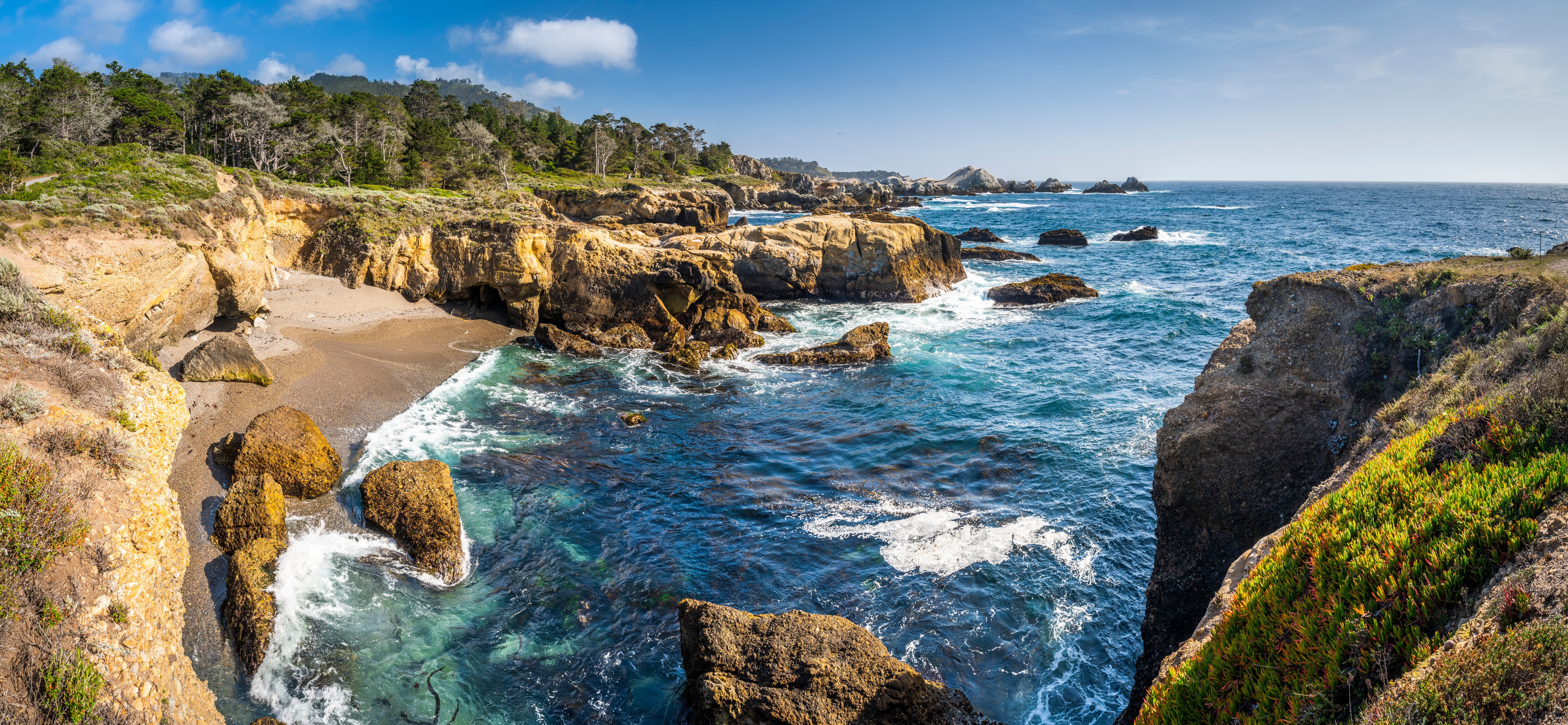Point Lobos California Coast Ocean Panorama HD Wallpaper
