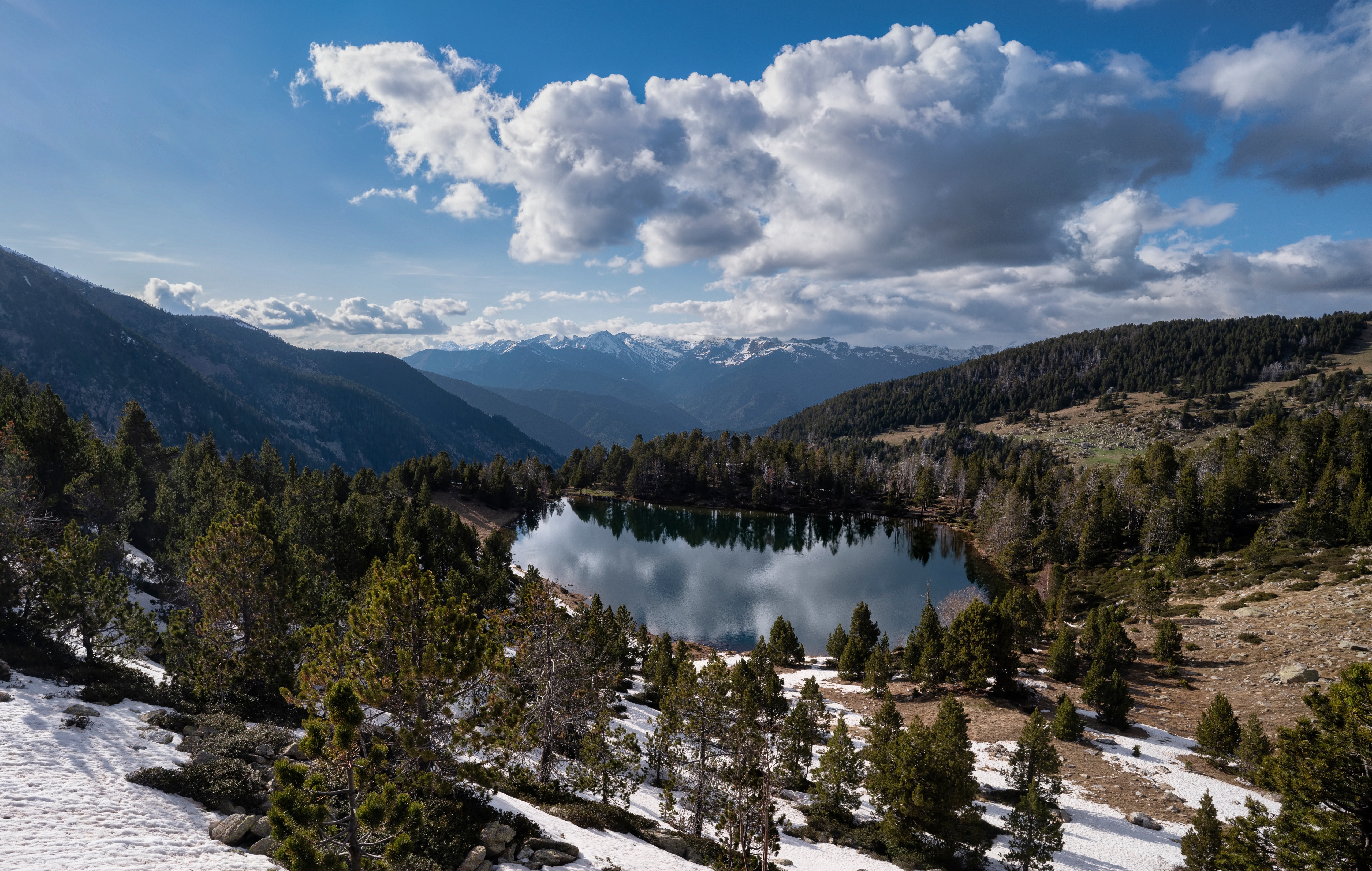 Estany de la Nou, Andorra Mountains and Lake HD Wallpaper