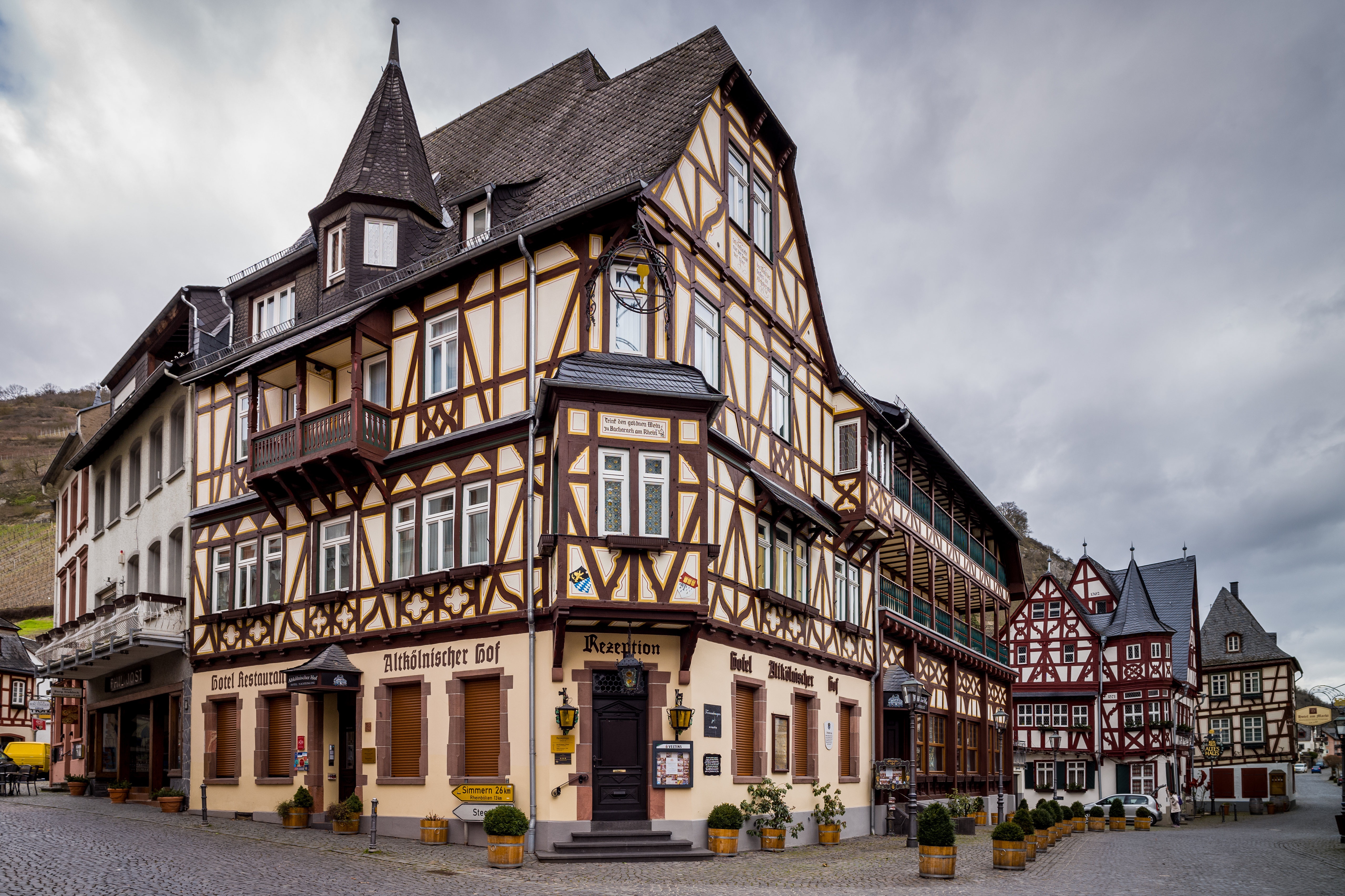Half-timbered houses in Bacharach, Germany HD Wallpaper