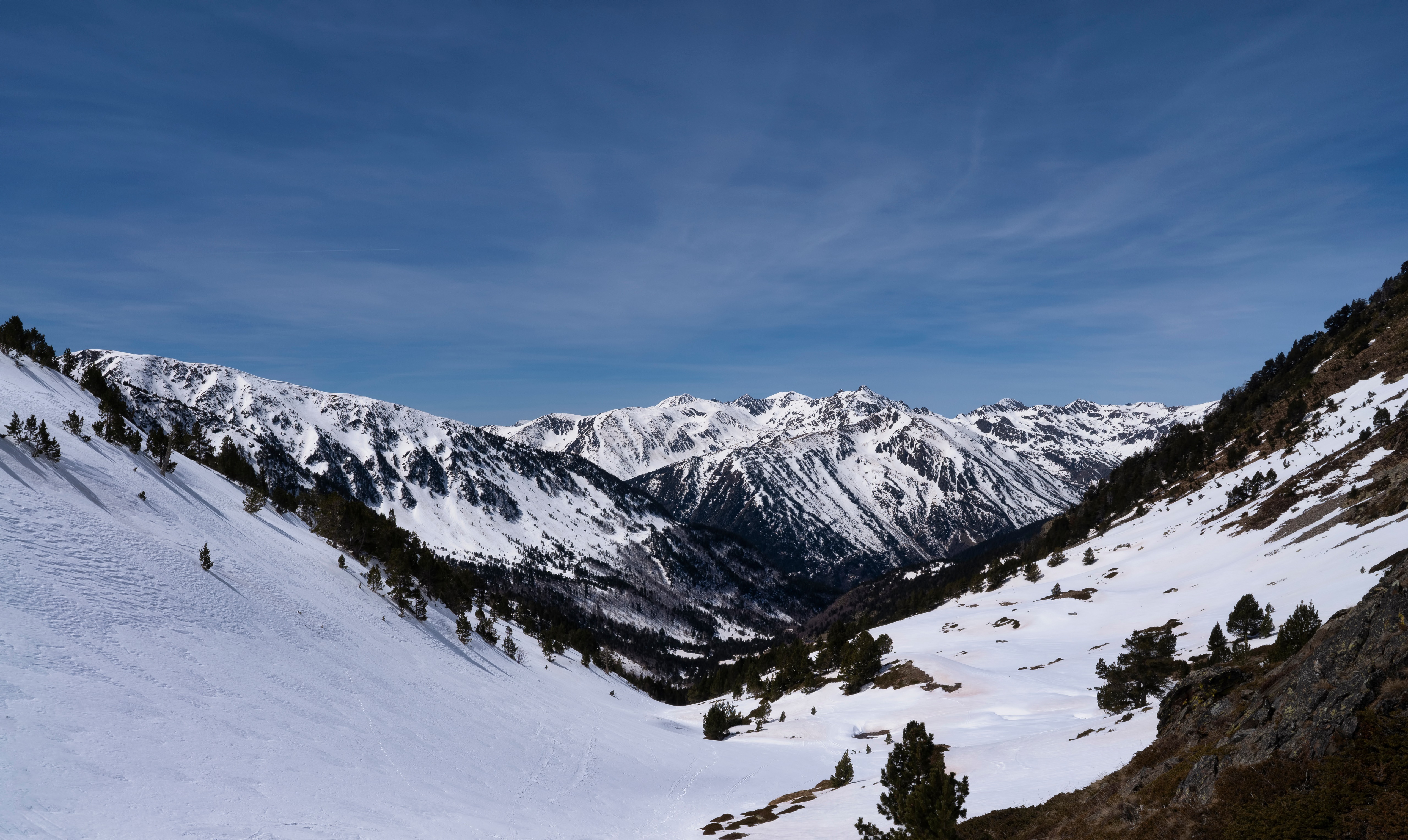 Snowy Mountains in Sorteny Valley, Andorra HD Wallpaper