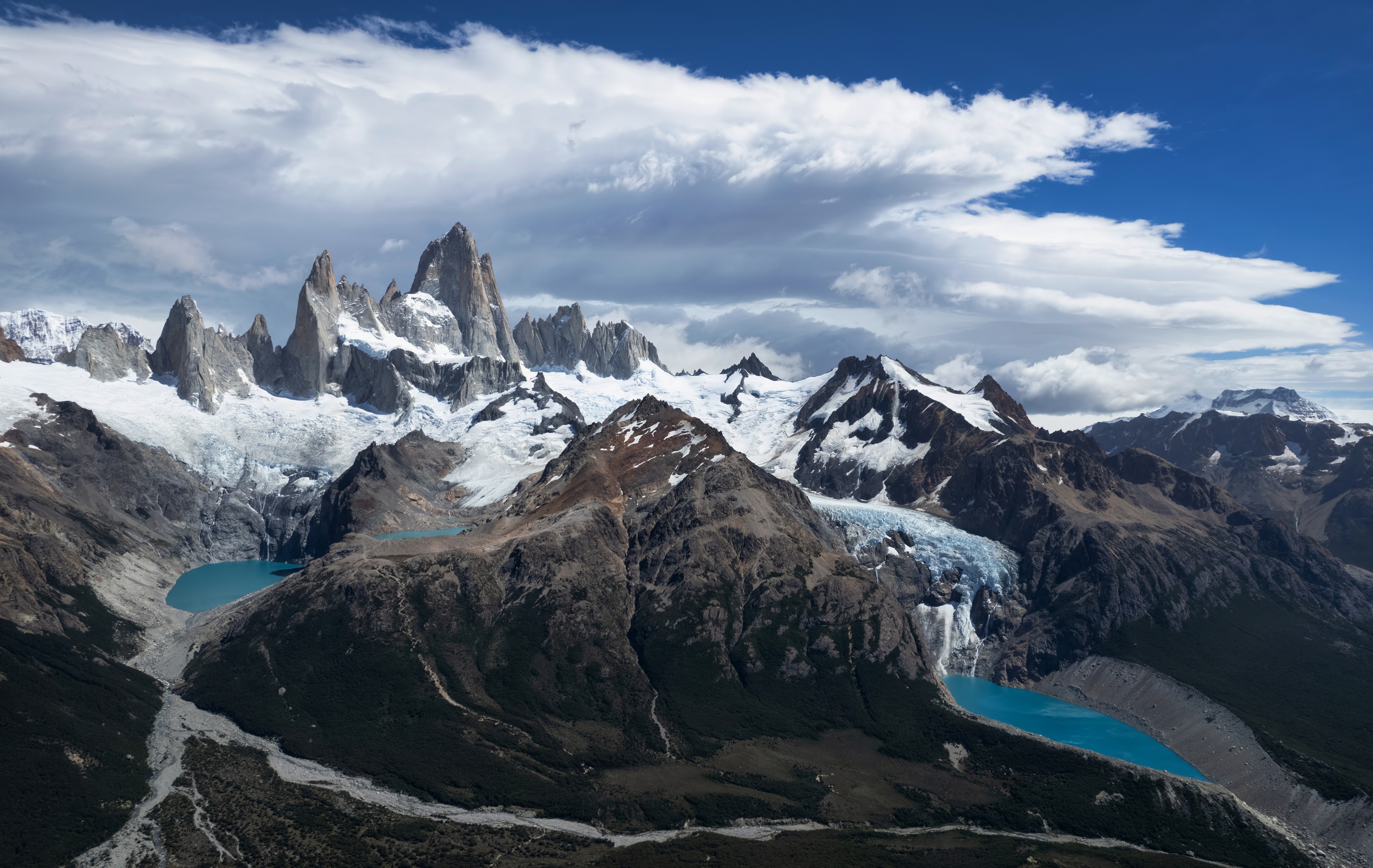 Patagonia Mountains, Argentina, with Glaciers and Lakes HD Wallpaper