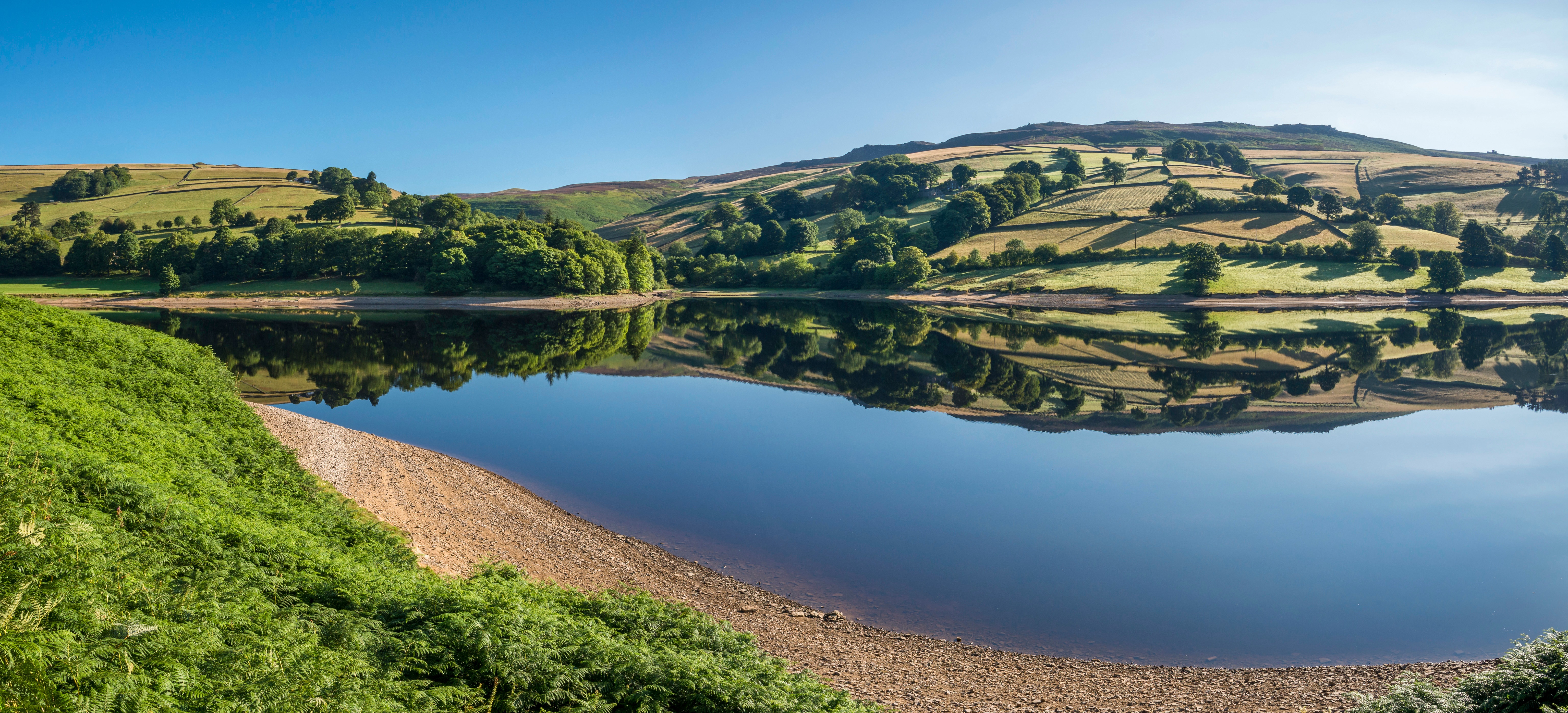 Ladybower Reservoir, England Scenery Panorama HD Wallpaper