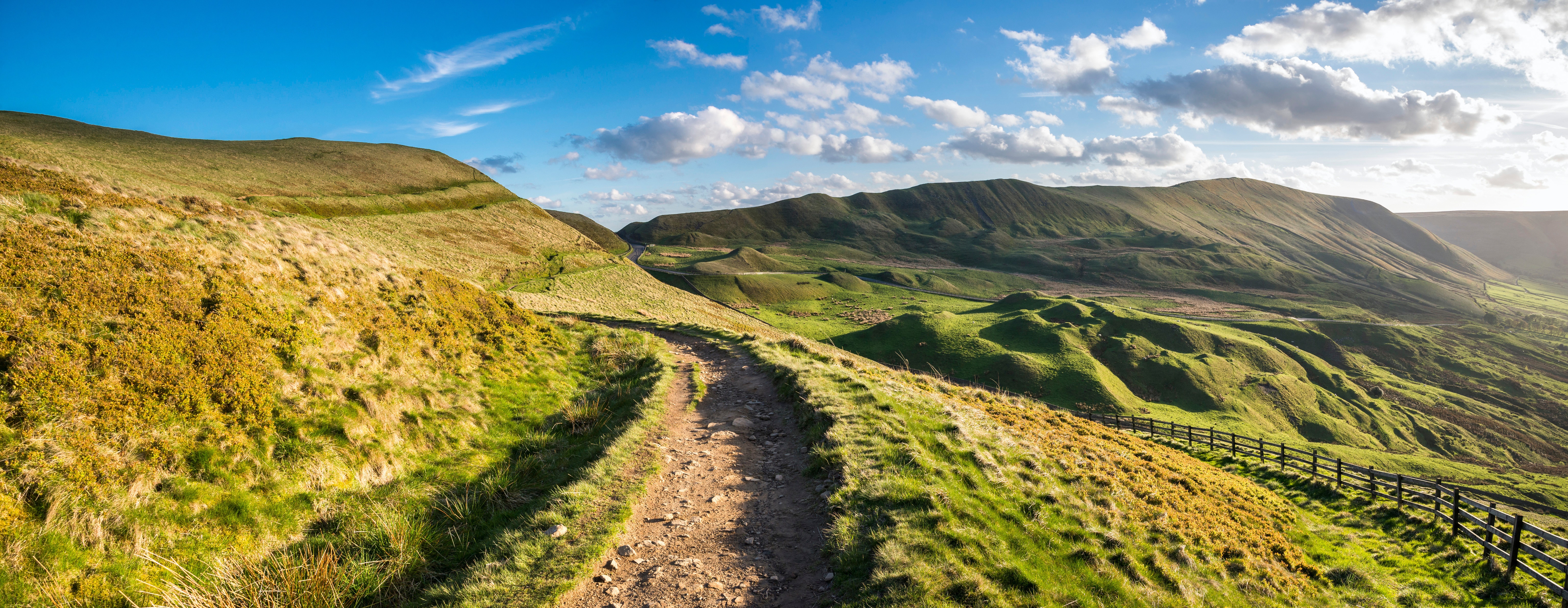 Panorama of Peak District Hills, England HD Wallpaper
