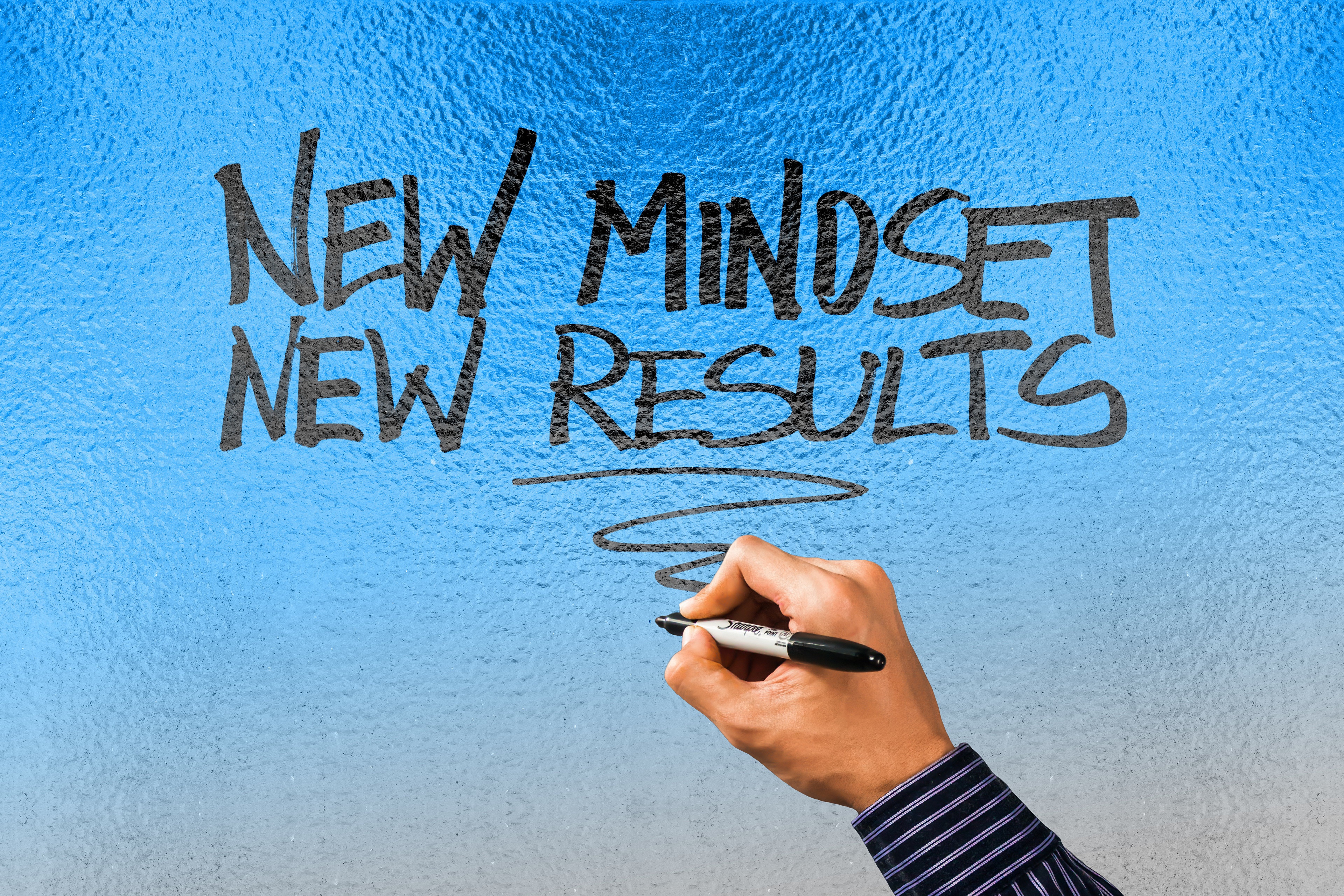 New Mindset New Results handwritten text HD Wallpaper